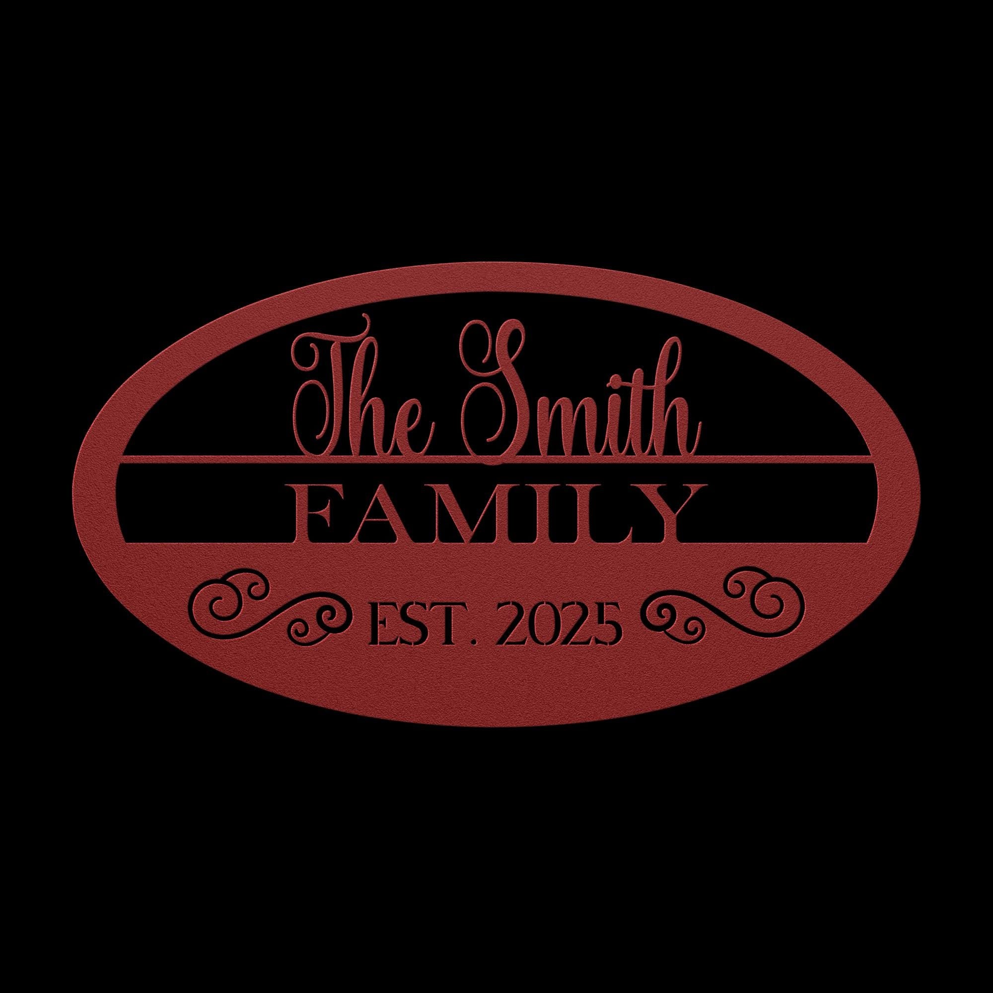 Personalized Family Name Metal Sign - Housewarming Gift