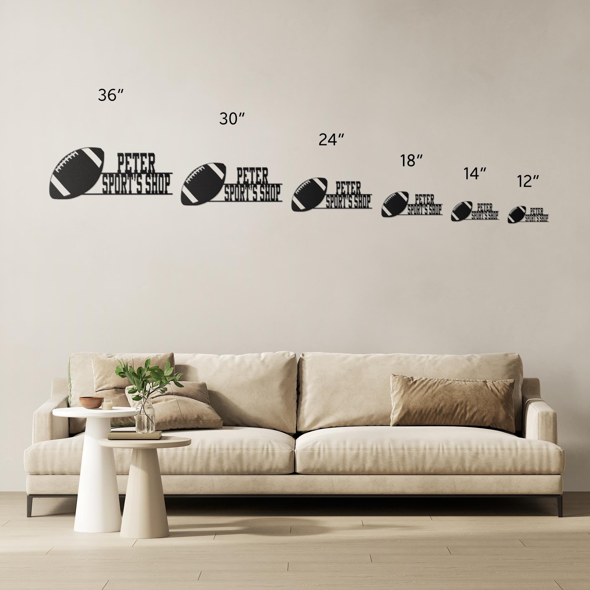 Custom Football Metal Sign: Sports Shop, Gym, Fan Cave