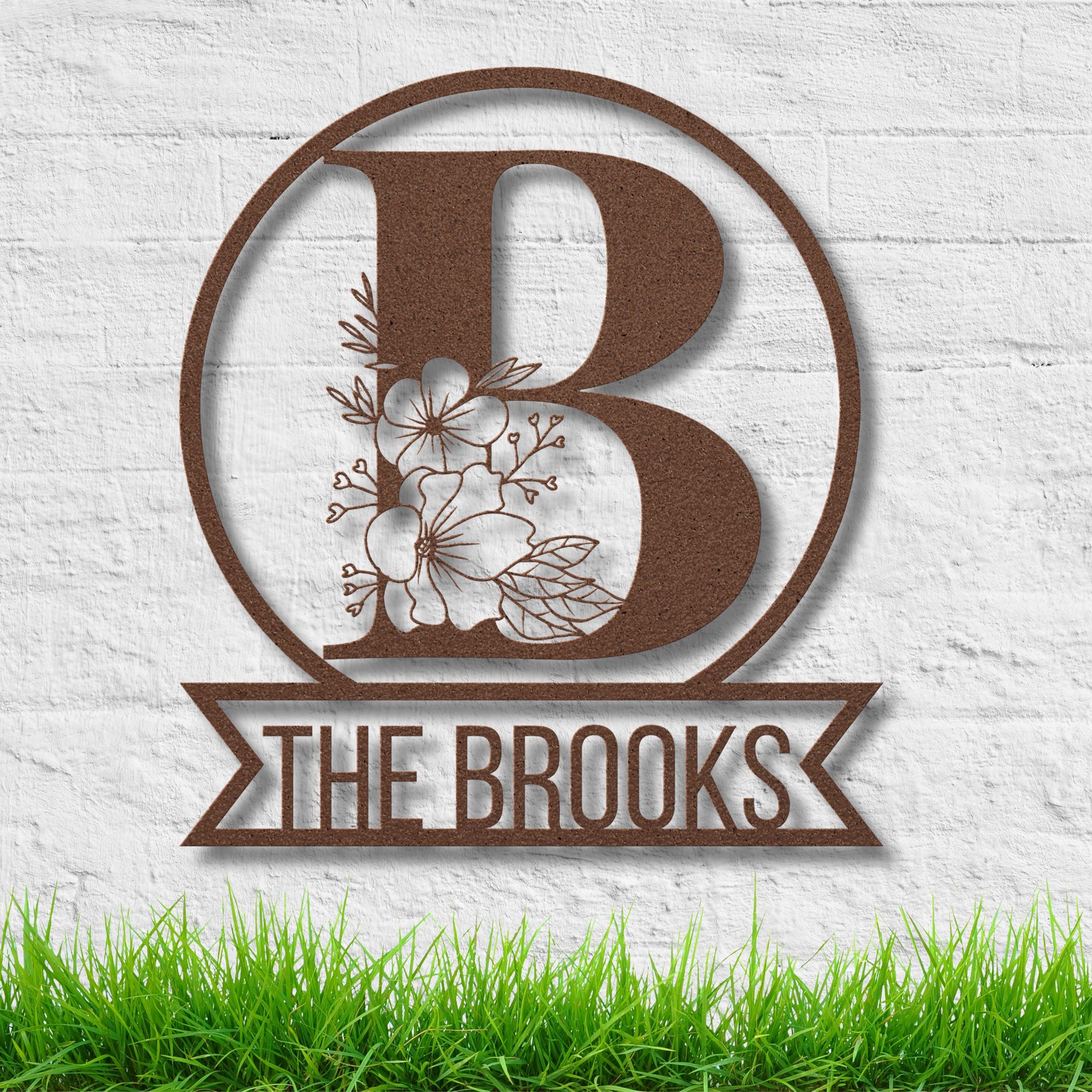 Personalized Metal Sign - Custom Monogram Metal Art | Family Name Sign for Wedding Gift