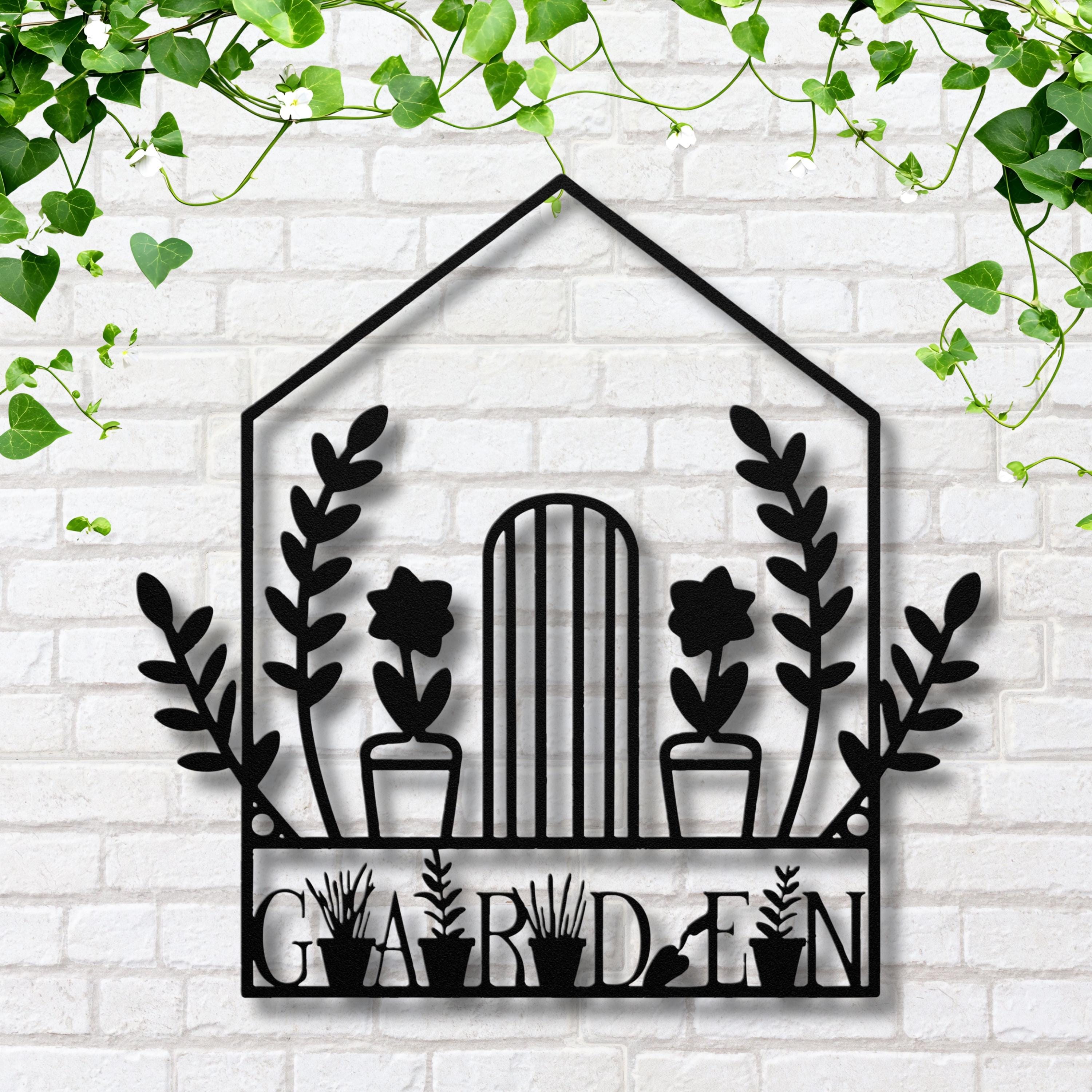 Garden Metal Sign, Greenhouse Wall Art, Botanical Decor, Plant Lover Gift, Outdoor Art, Potting Shed