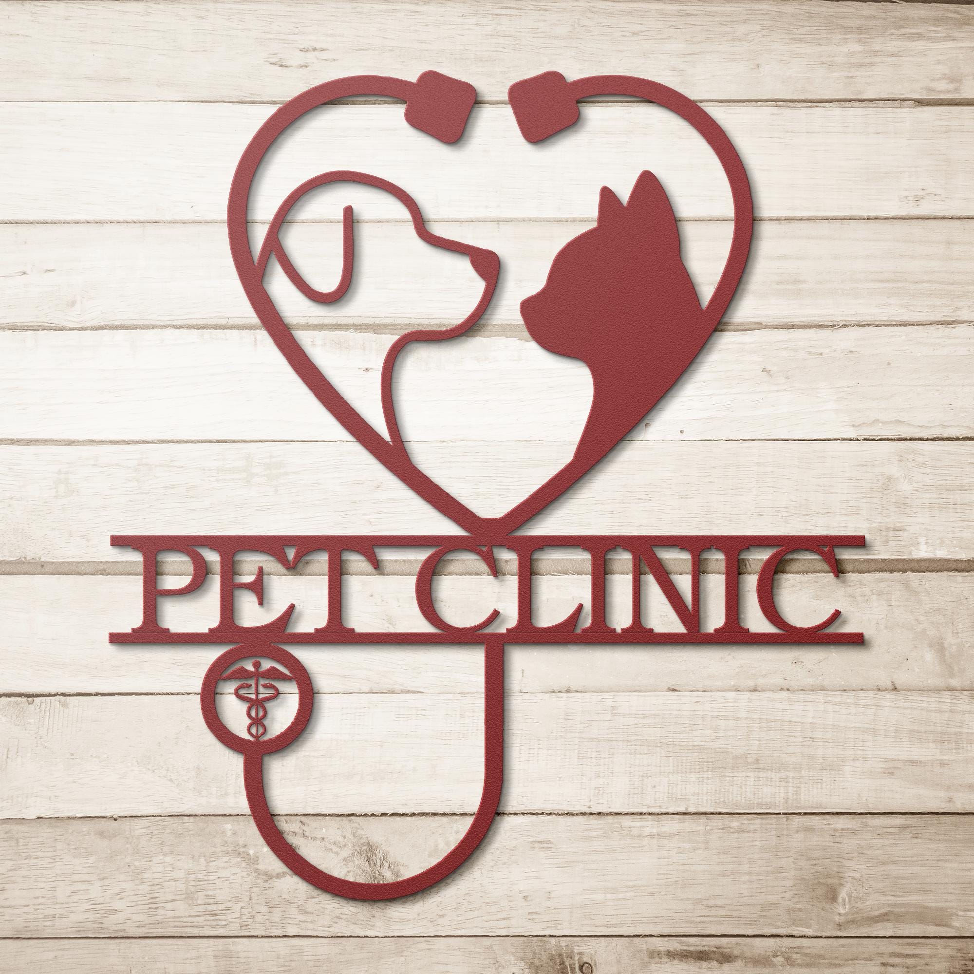 Personalized Pet Clinic Metal Sign, Veterinarian Office Decor