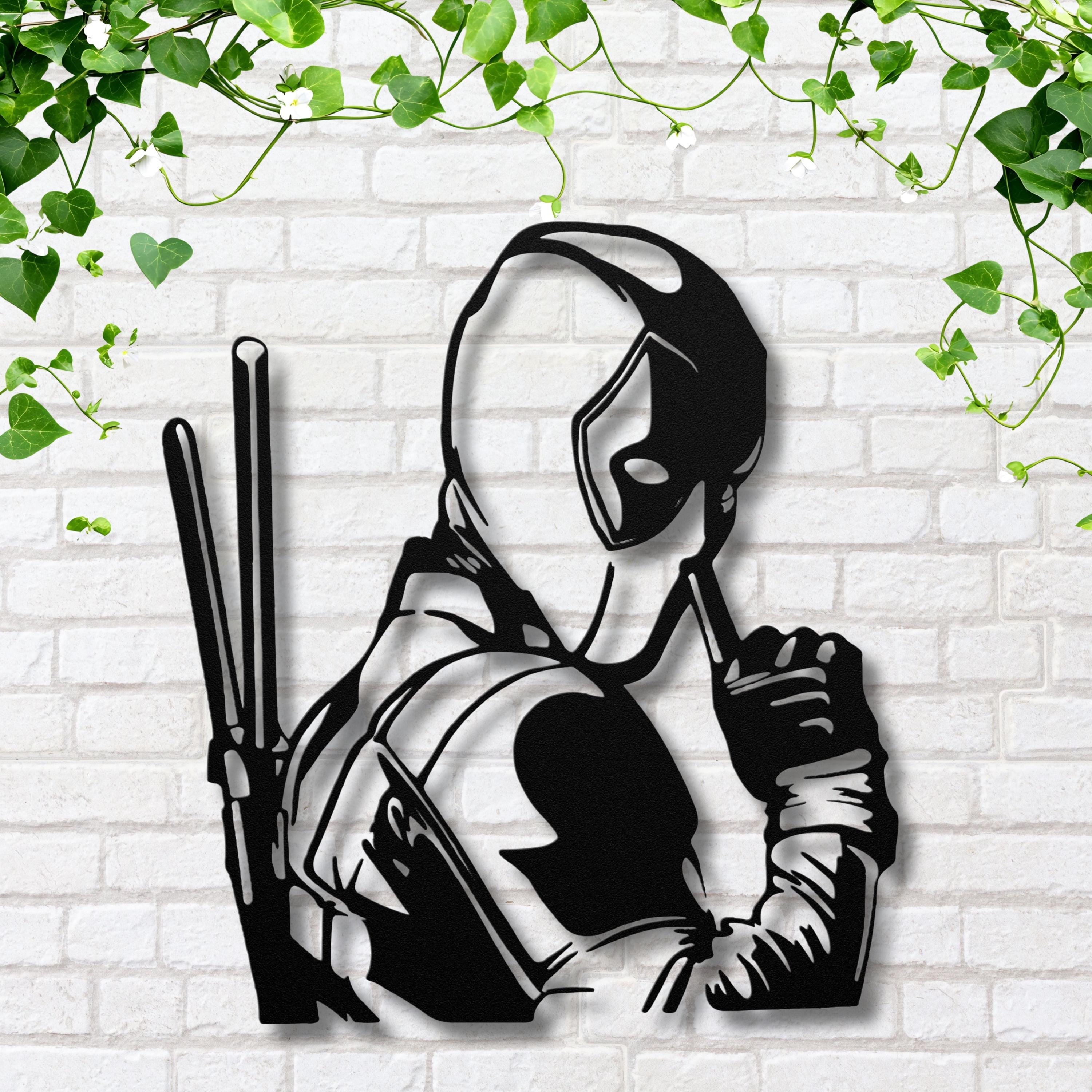 Merc with a Mouth Metal Wall Art | Die-Cut Anti-Hero Character Sign | Comic Book Pop Culture Decor for Game Room