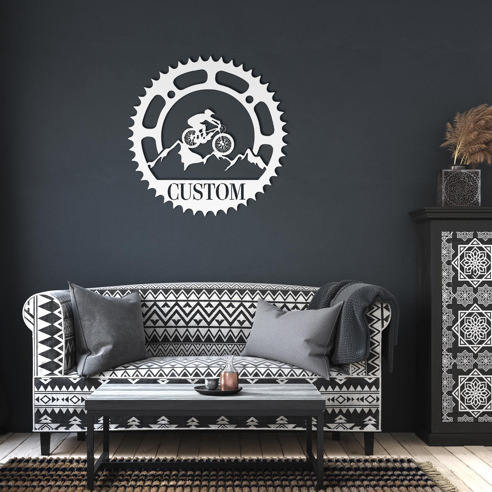 Custom Biker Metal Sign – Mountain Bike Art | Personalized Sports Sign & Garage Decor