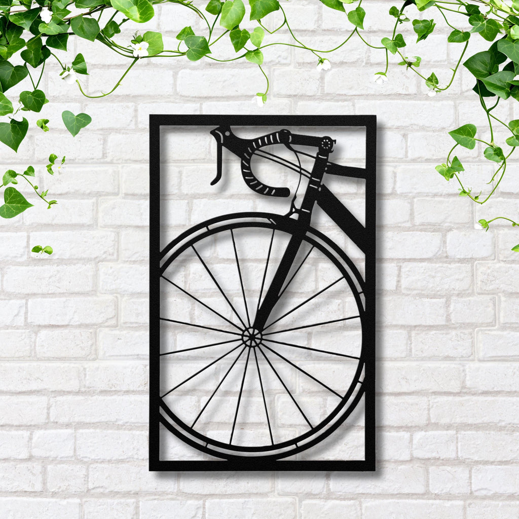 Road Bike Wall Art – Custom Metal Bike Sign | Bicycle Silhouette Art & Modern Sports Decor