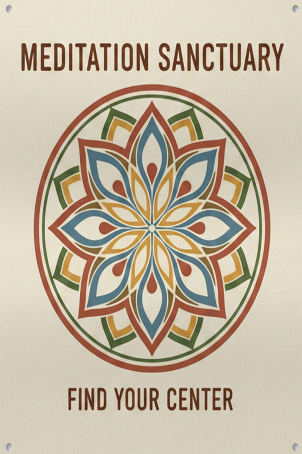 Custom Meditation Sanctuary Metal Sign, Personalized Yoga Studio Decor, Mandala Wall Art, Zen Peace Gift