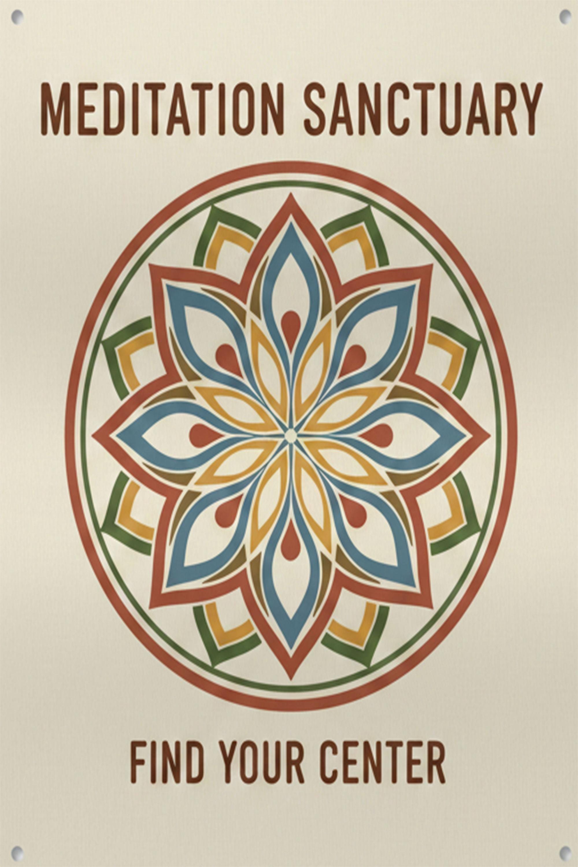 Custom Meditation Sanctuary Metal Sign, Personalized Yoga Studio Decor, Mandala Wall Art, Zen Peace Gift