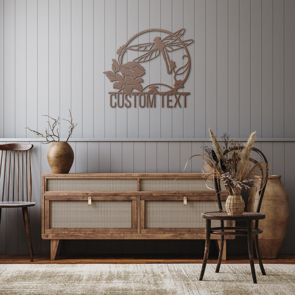 Custom Dragonfly Wall Art - Personalized Metal Garden Decor | Unique Patio Gift
