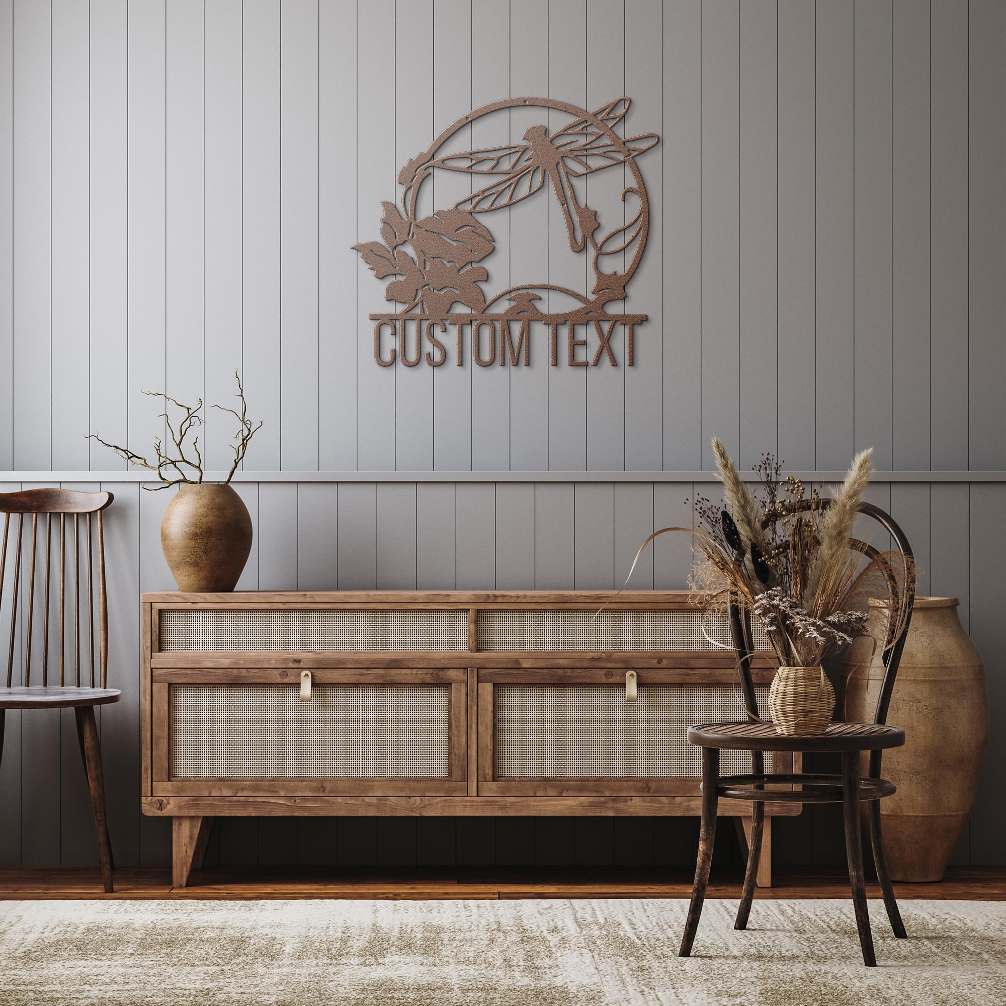 Custom Dragonfly Wall Art - Personalized Metal Garden Decor | Unique Patio Gift