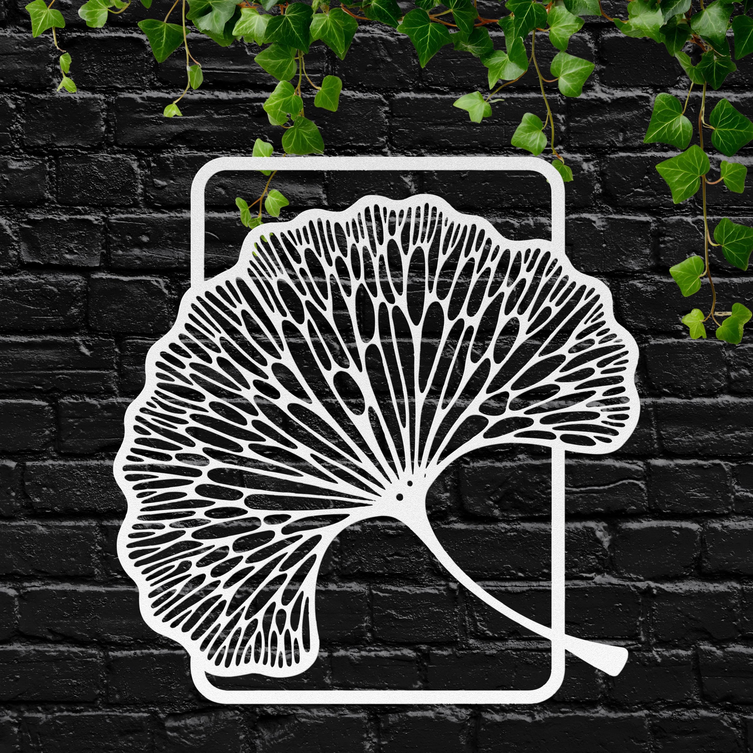 Ginkgo Leaf Metal Wall Art, Large Botanical Metal Sign, Nature Lover Gift, Japanese Zen Decor, Tropical Plant Wall Hanging
