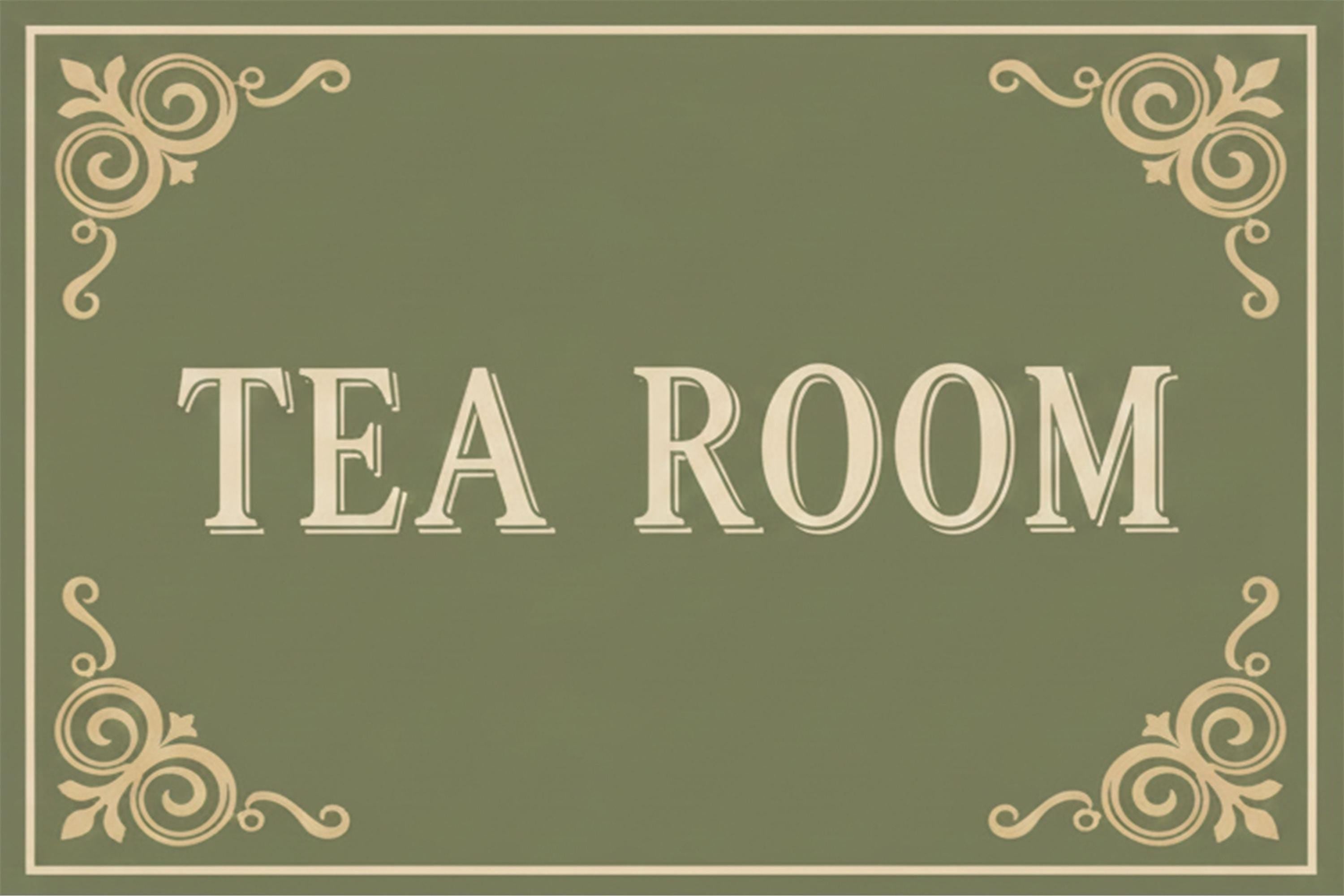 Vintage Tea Room Metal Sign, Old Fashioned Cafe Wall Decor, Cottage Core Kitchen Art Gift