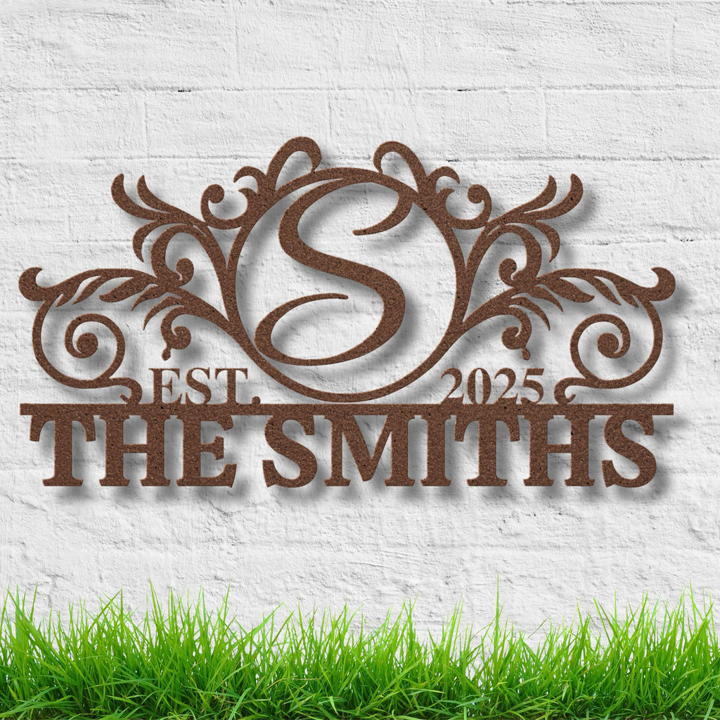 Custom Metal Family Name Sign | Personalized Wedding Gift