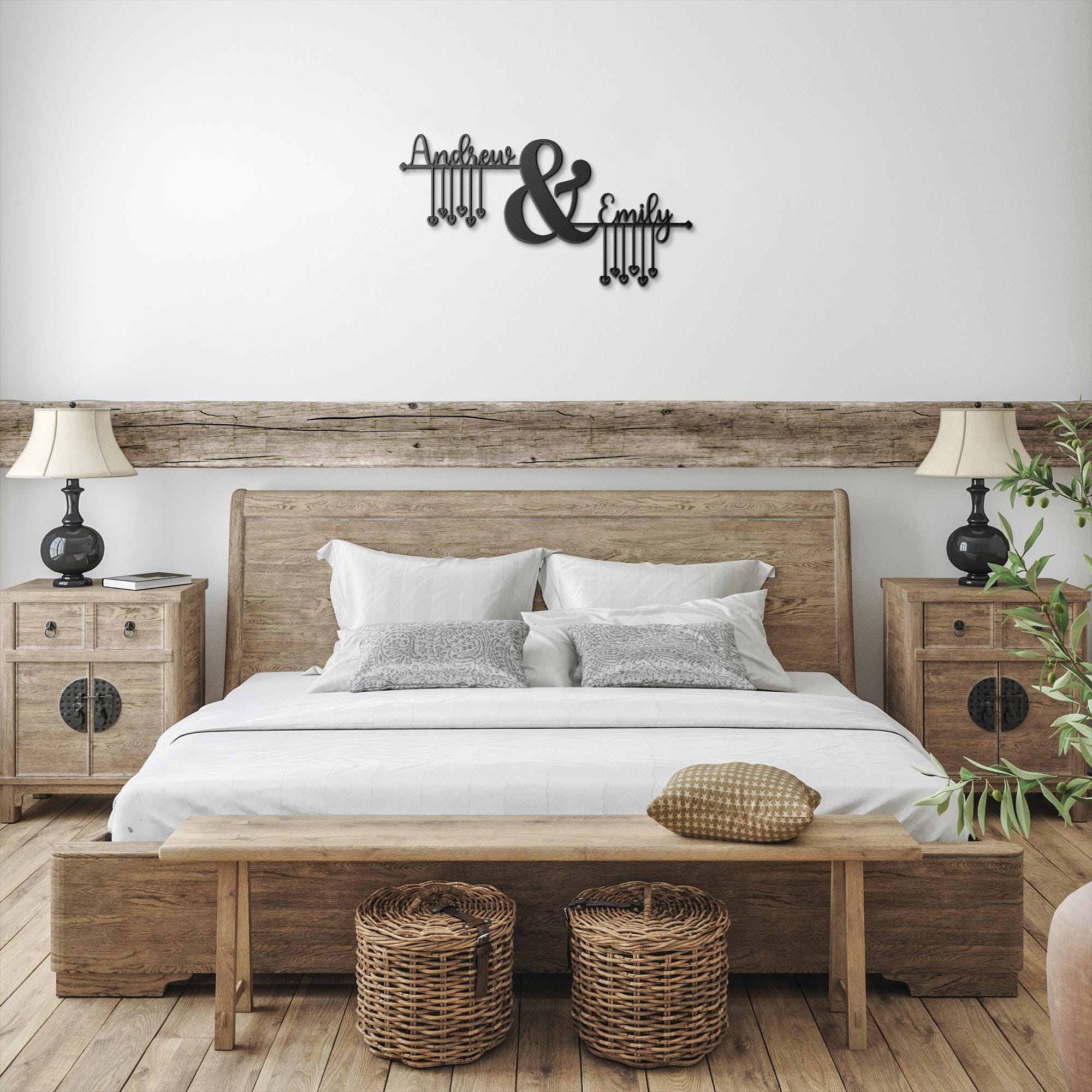 Custom Couple Name Metal Sign: Heart Anniversary Gift