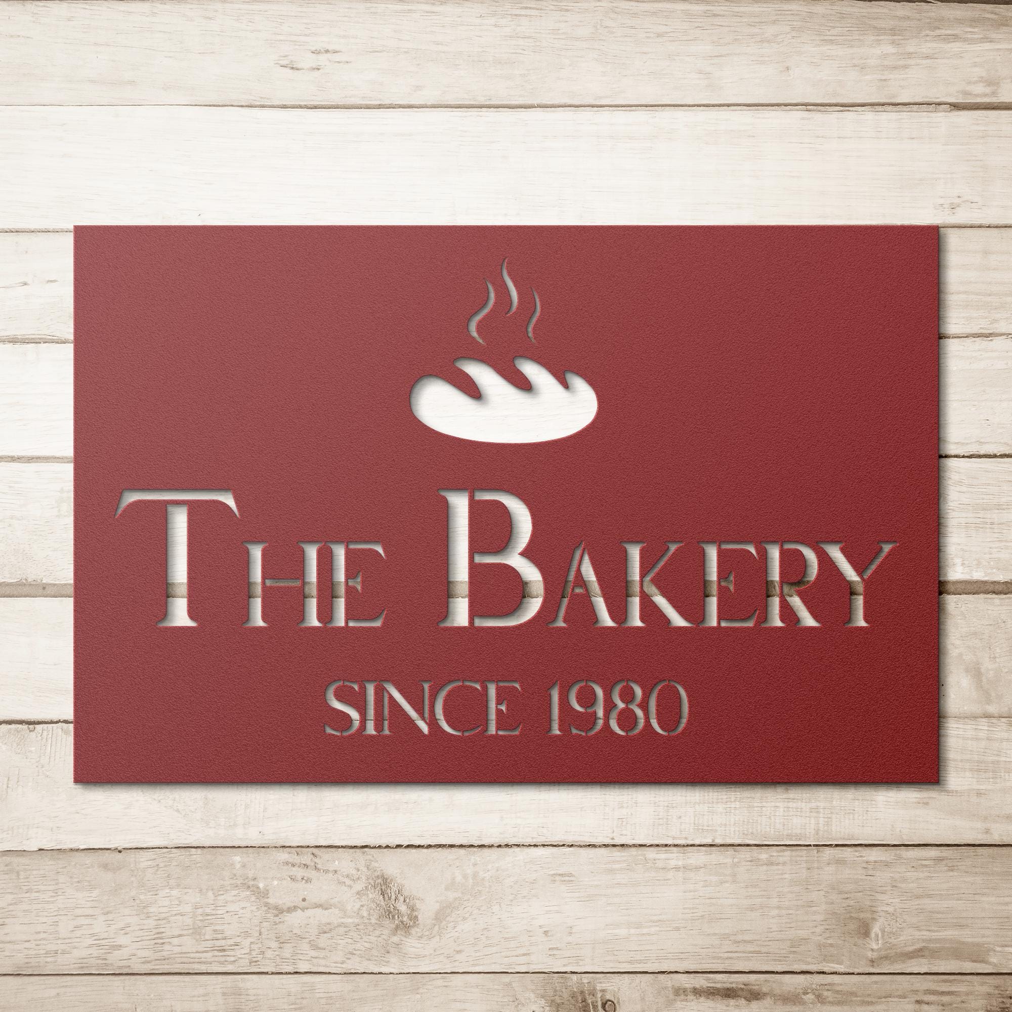 Custom Metal Bakery Logo Sign: Bread Design Business Decor