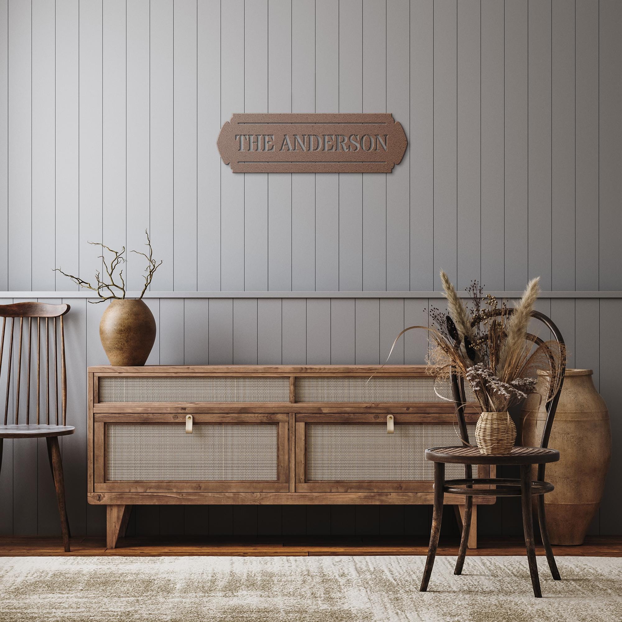 Personalized Metal Family Name Sign: Custom Steel Wall Art