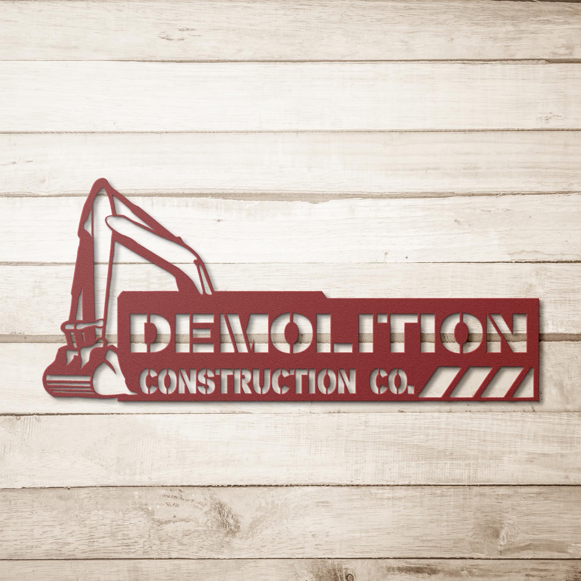 Excavator Metal Business Logo Sign – Custom Construction Decor