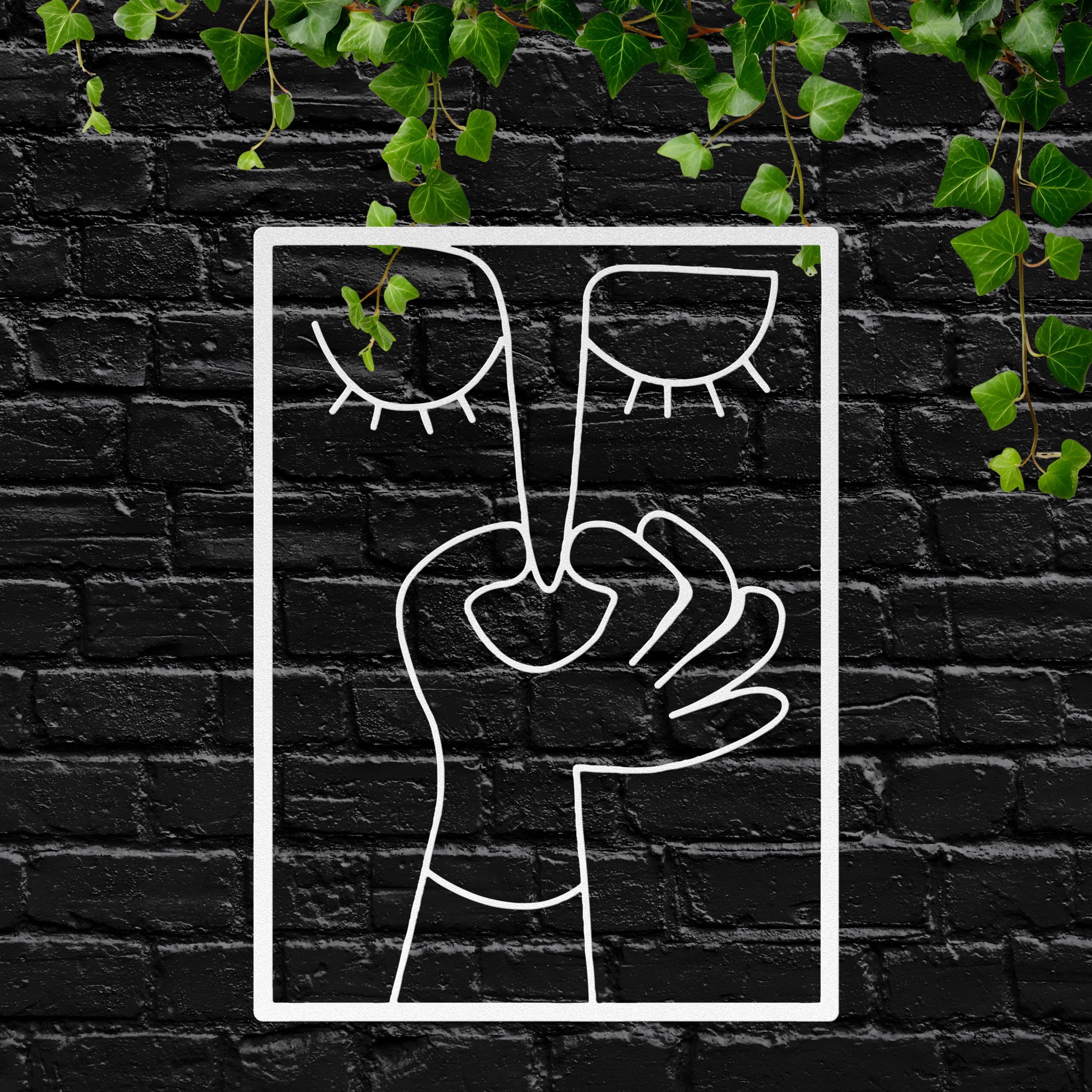 Minimalist Metal Line Art | Abstract Face Silhouette Wall Decor