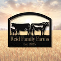 Personalized Cattle Farm Sign | Custom Cow Ranch Metal Art | Livestock Family Die-Cut | Established Date Barn Decor