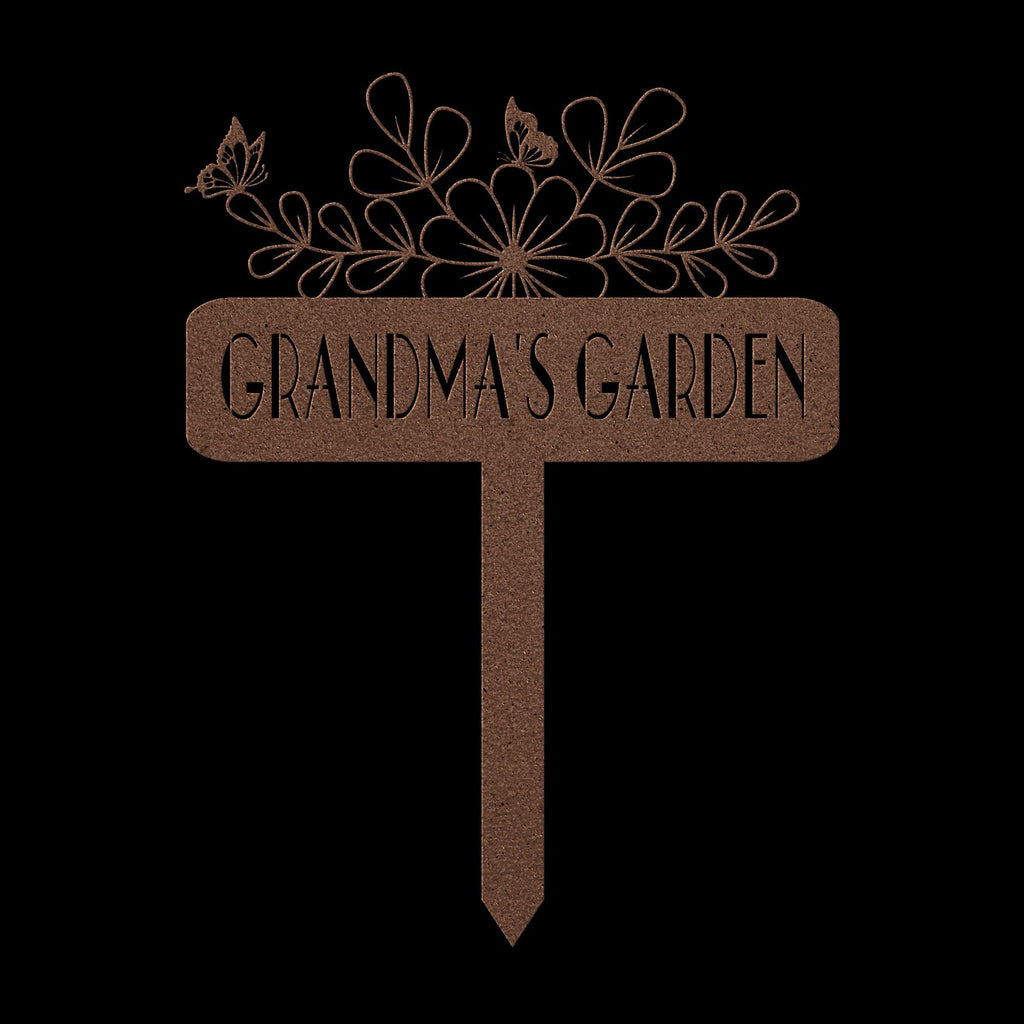 Custom Metal Garden Sign: Flower, Butterfly, Personalized Name