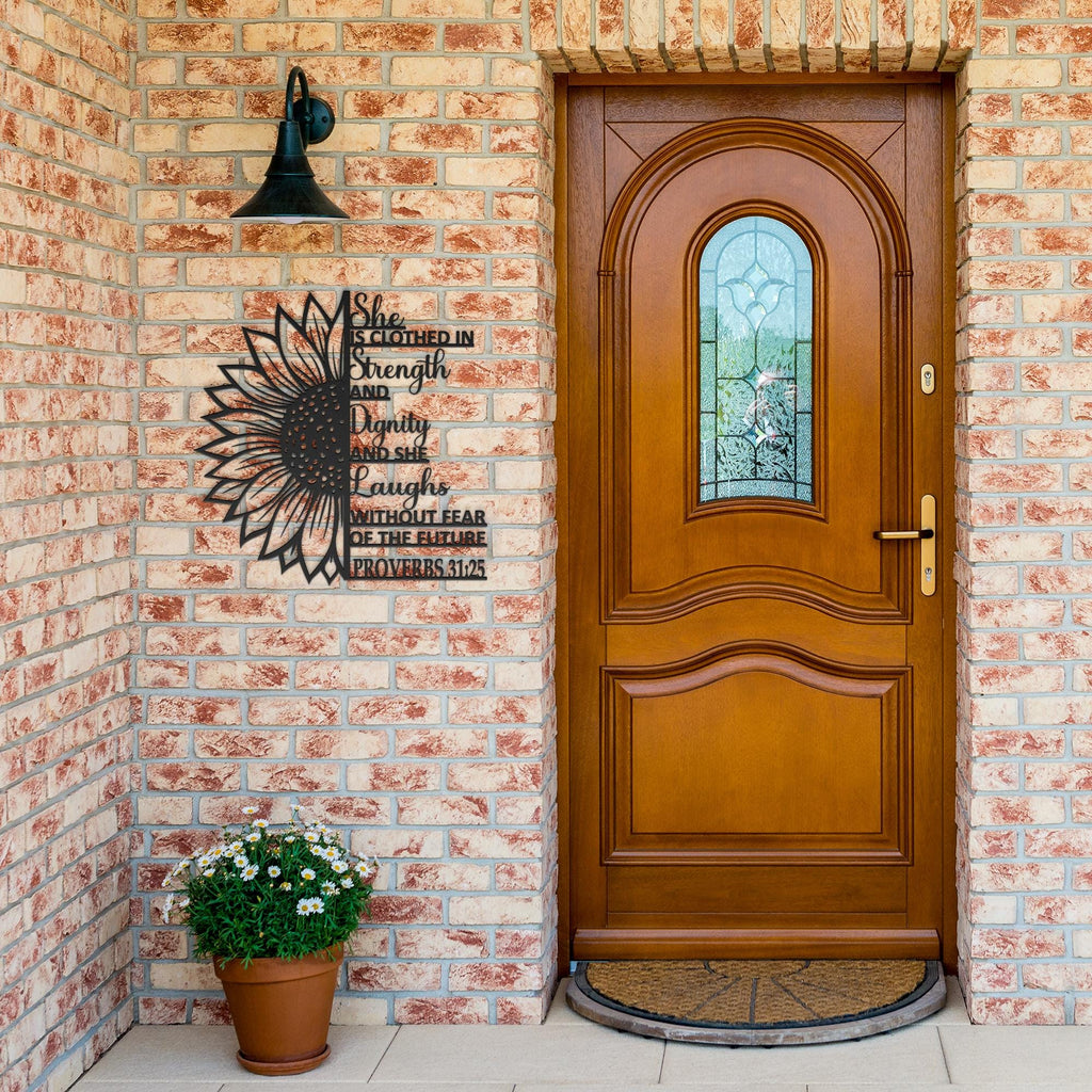 Christian Metal Wall Art, Proverbs 31:25, Faith Home Decor