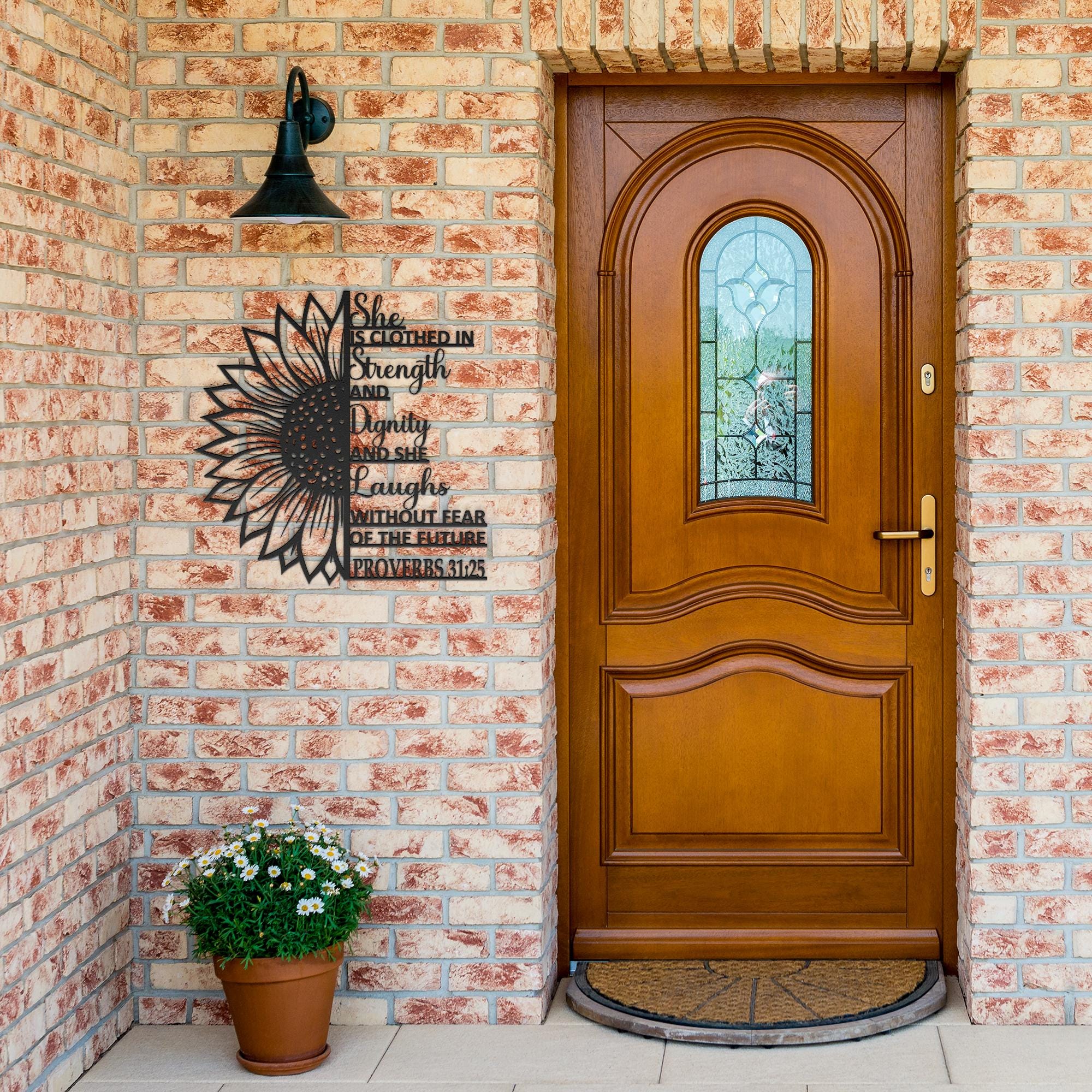 Christian Metal Wall Art, Proverbs 31:25, Faith Home Decor