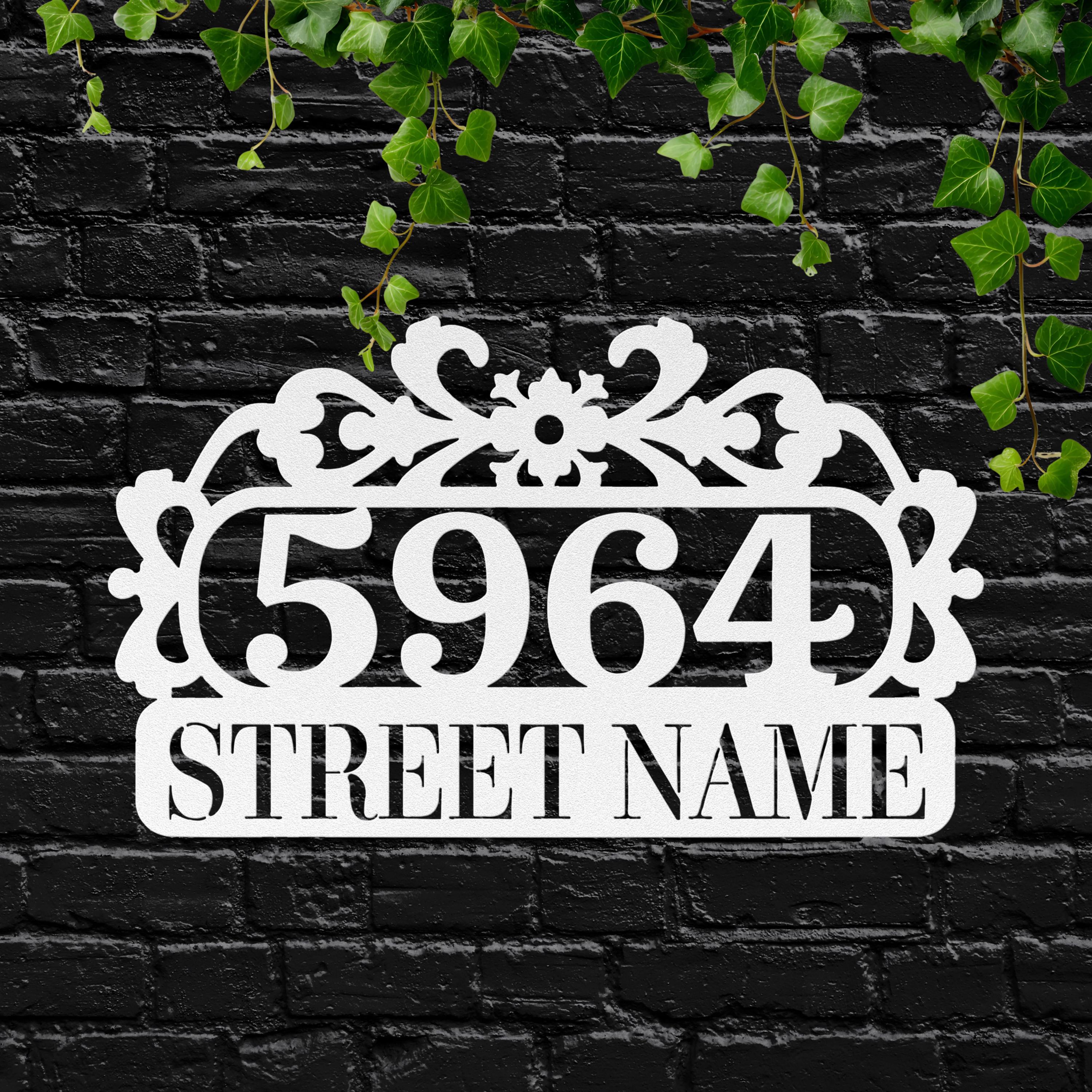 Custom House Number Sign – Ornate Metal Address Plaque | Rustic Curb Appeal Decor