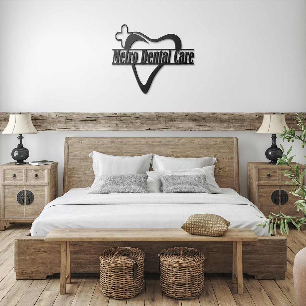 Custom Metal Business Sign – Teeth Logo, Dental Office Decor