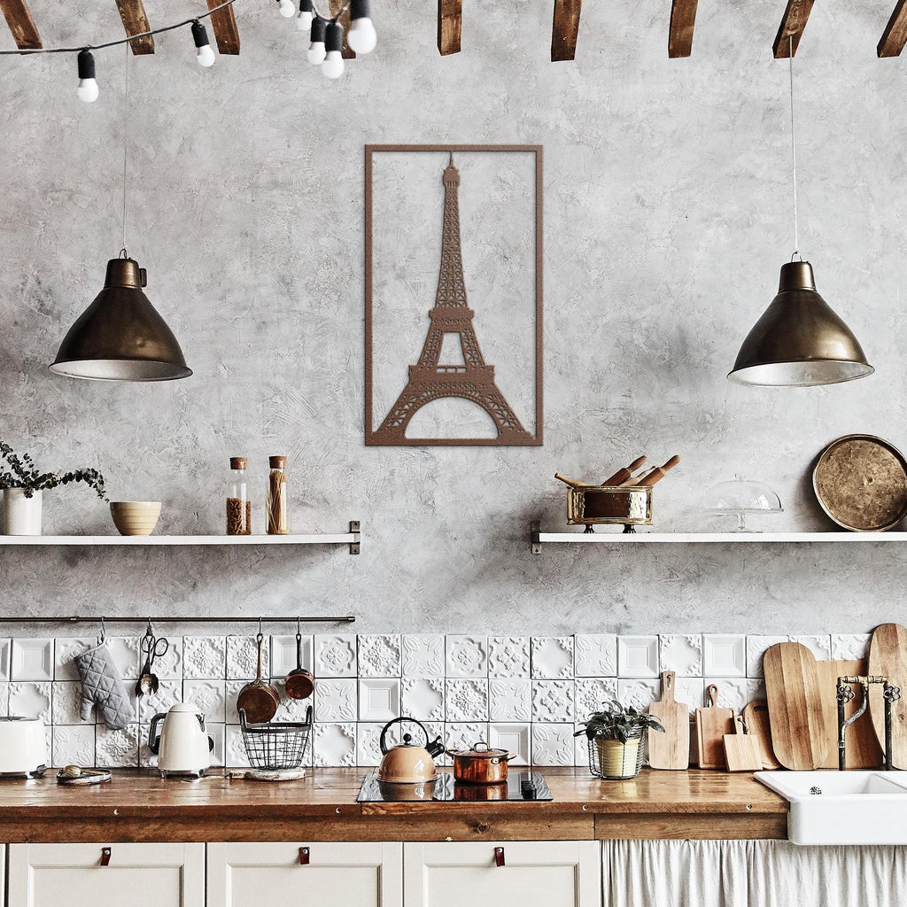 Eiffel Tower Wall Art - Paris Landmark Decor | Industrial Metal Silhouette Sign