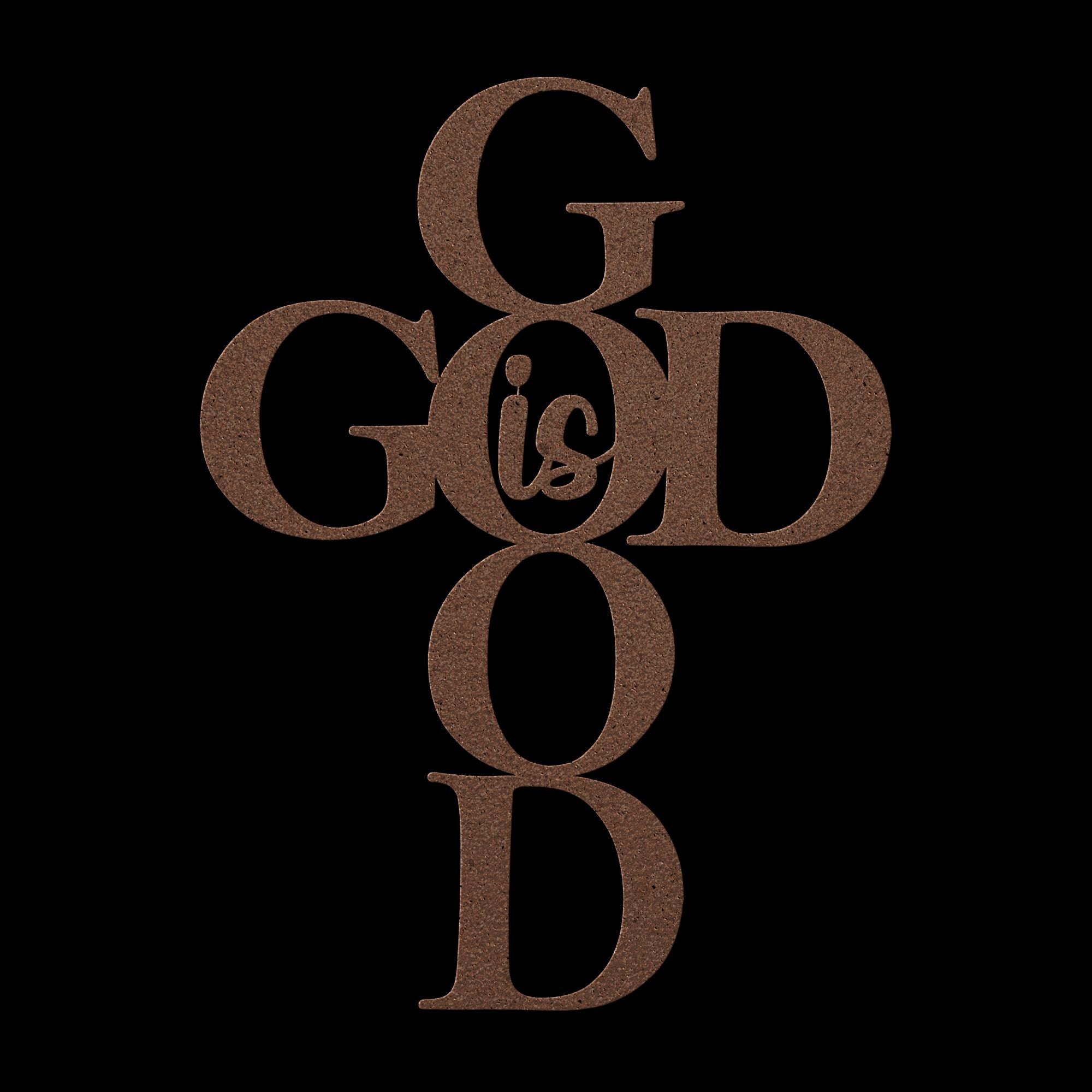 God Is Good Cross: Metal Christian Wall Art Decor
