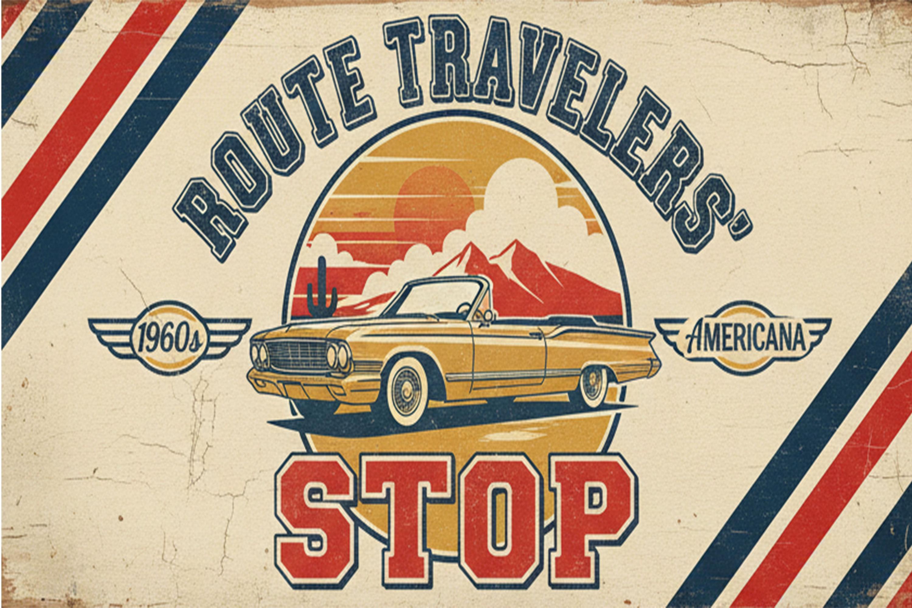 Vintage Metal Sign – Retro Wall Decor Featuring Classic Car Art & Durable Steel