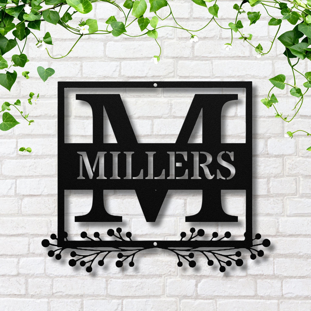 Personalized Metal Sign - Custom Split Letter Monogram | Family Name Plaque