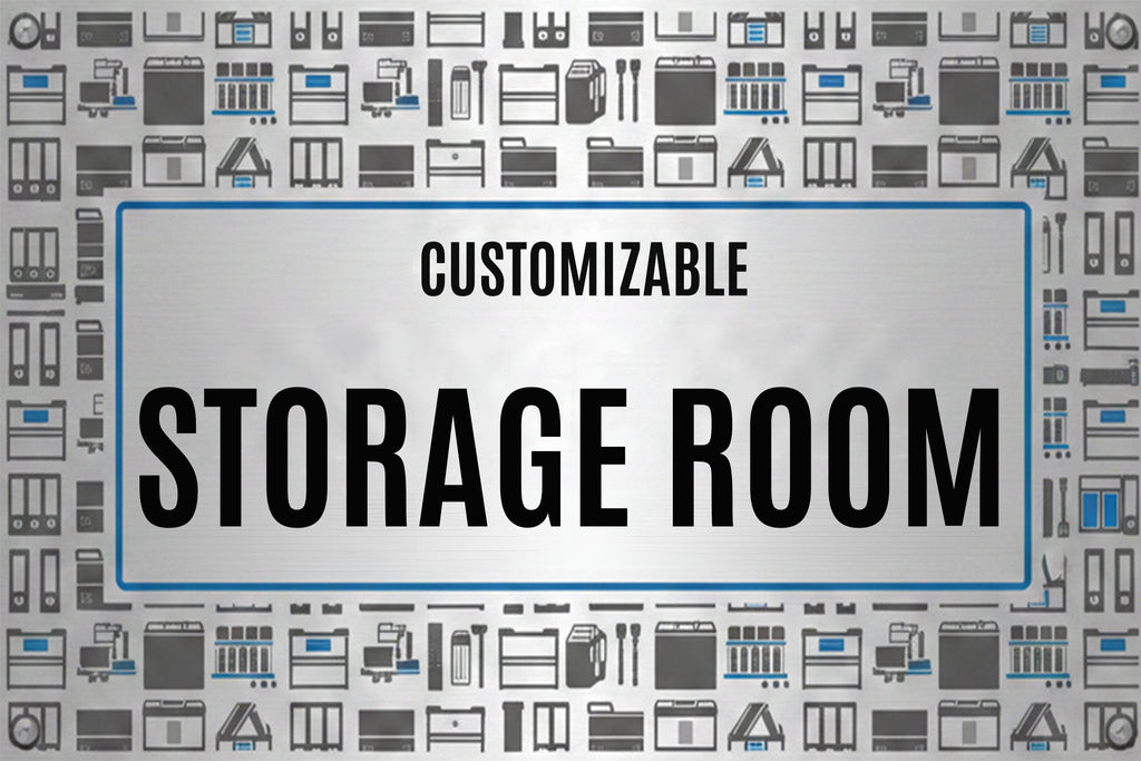 Custom Storage Sign - Industrial Metal Storage Plaque for Office Organization
