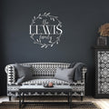 Personalized Family Name Sign: Metal Leaf Wreath, Custom Last Name Decor