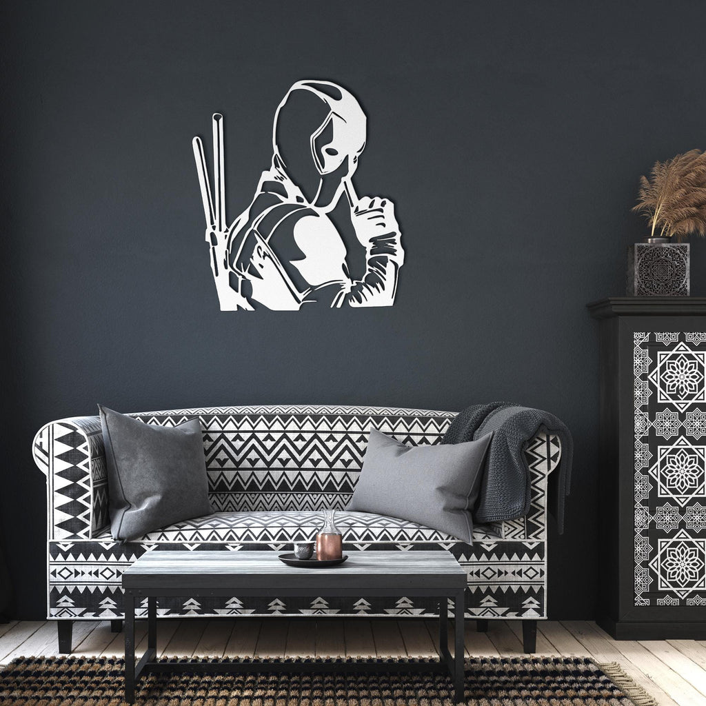 Merc with a Mouth Metal Wall Art | Die-Cut Anti-Hero Character Sign | Comic Book Pop Culture Decor for Game Room