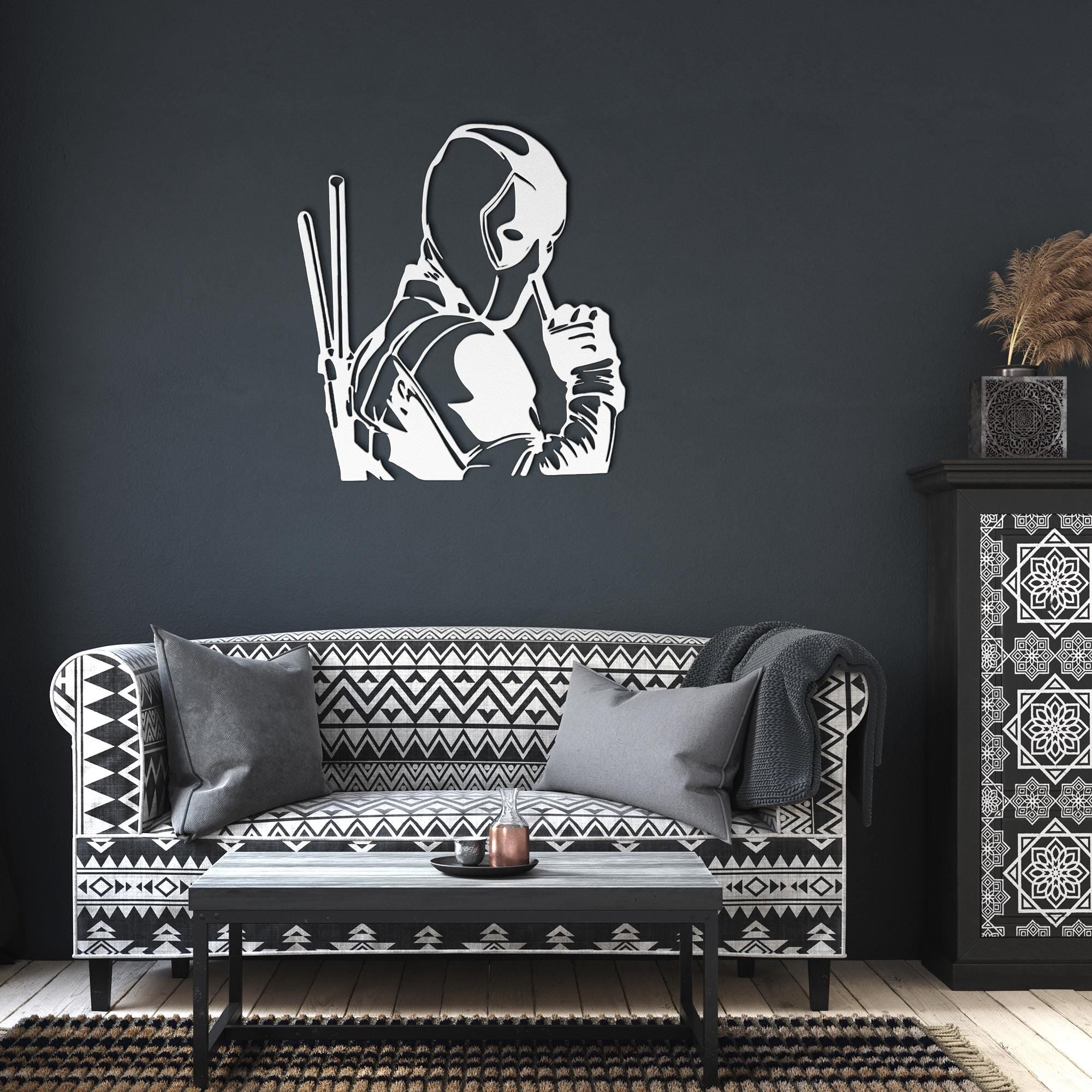 Merc with a Mouth Metal Wall Art | Die-Cut Anti-Hero Character Sign | Comic Book Pop Culture Decor for Game Room