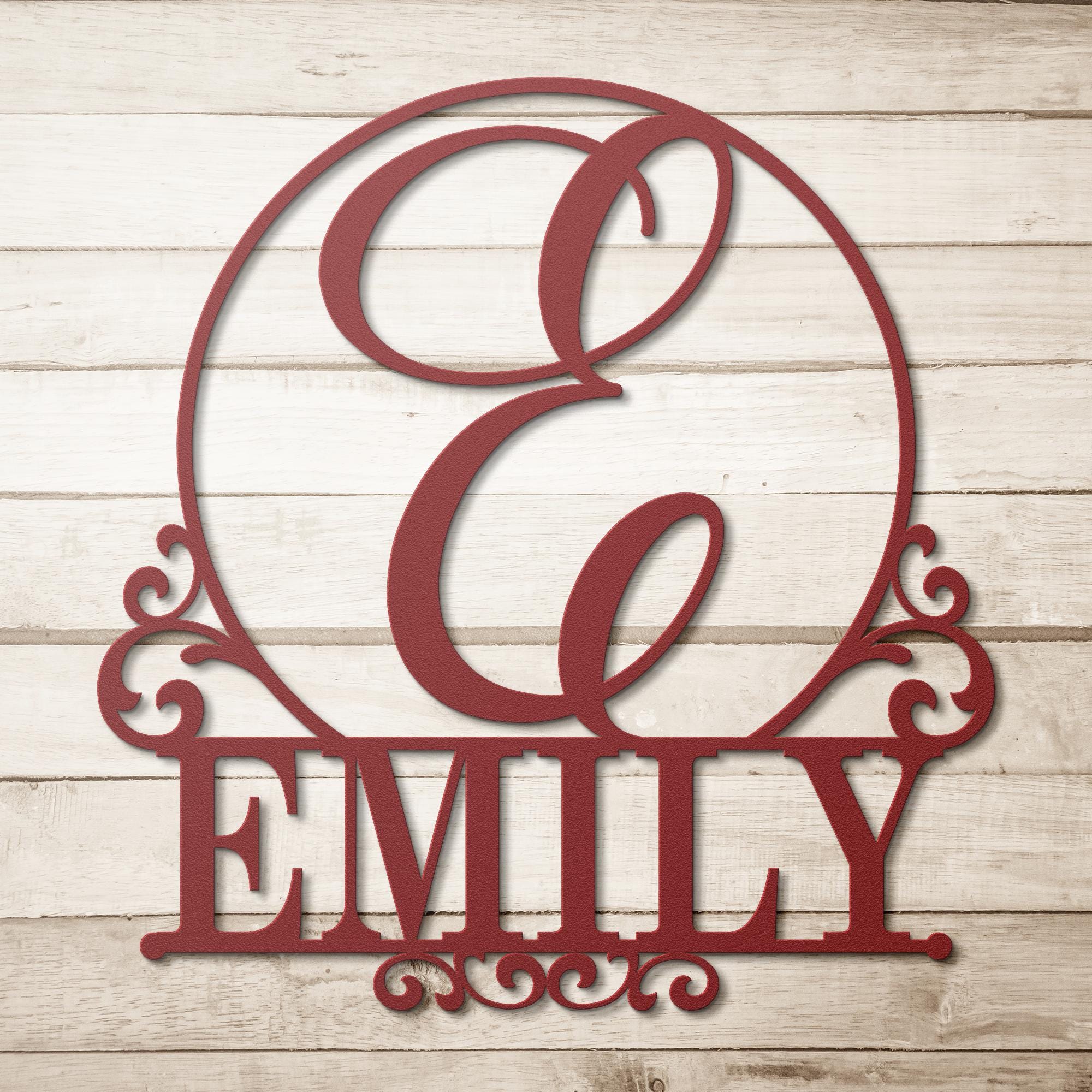 Personalized Metal Last Name Sign: Elegant Monogram Wall Decor
