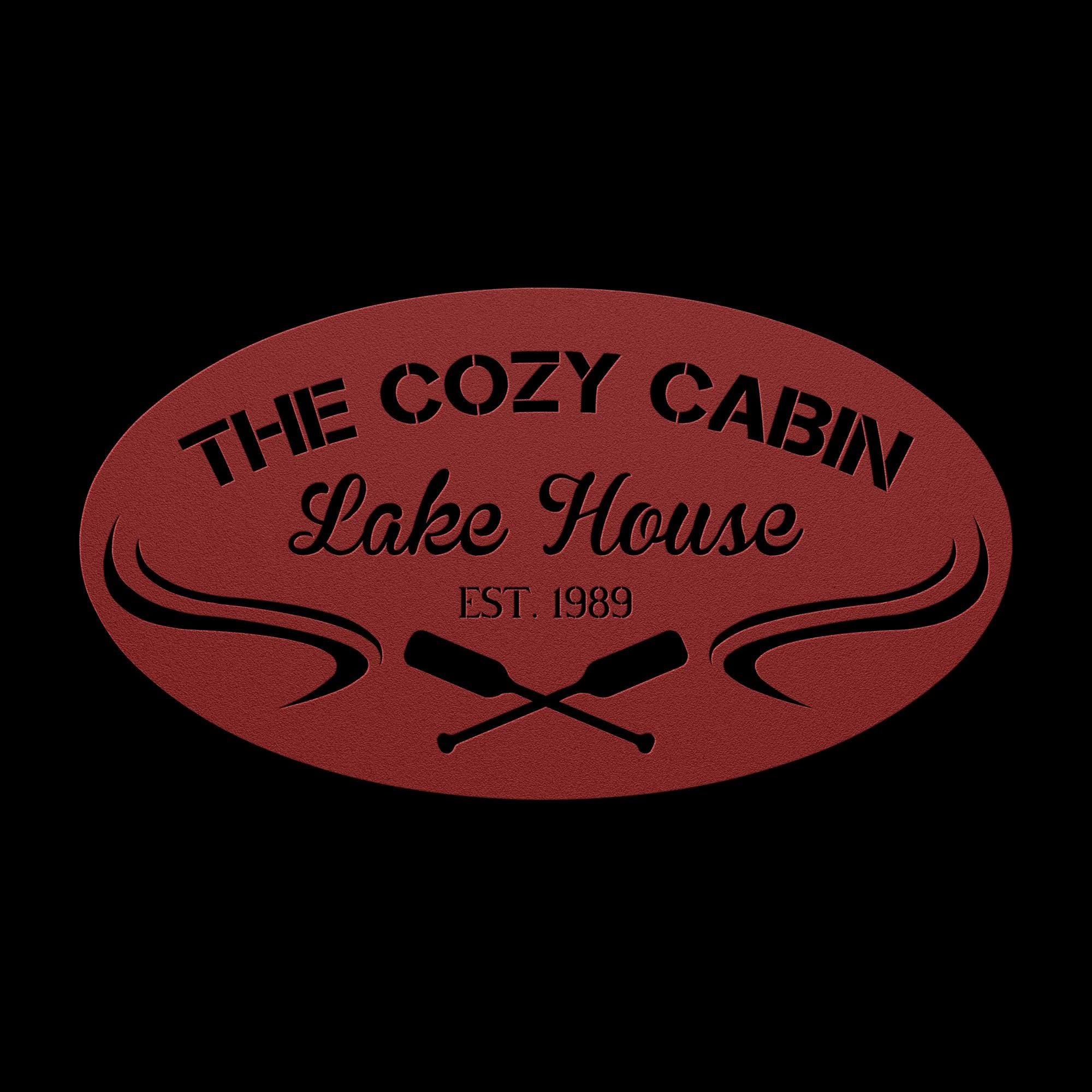 Custom Lake House Metal Sign: Paddle Oars Cabin Wall Art