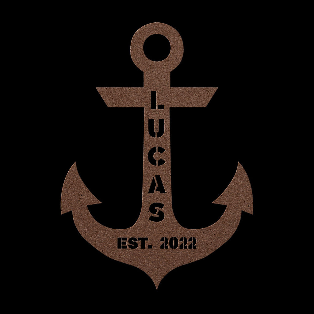 Custom Metal Anchor Sign: Nautical Coastal Decor