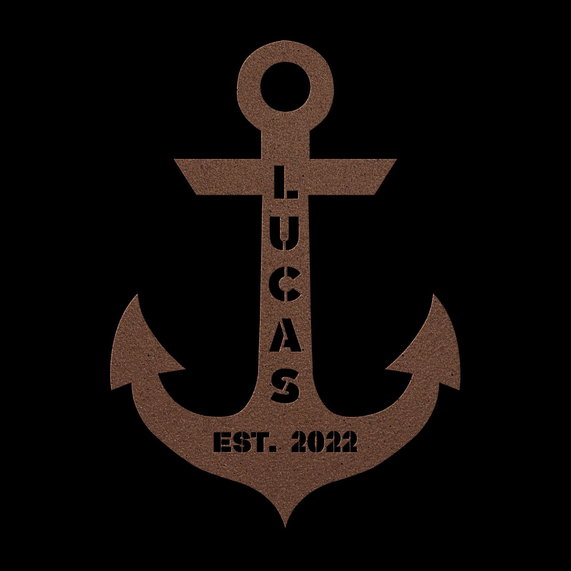 Custom Metal Anchor Sign: Nautical Coastal Decor