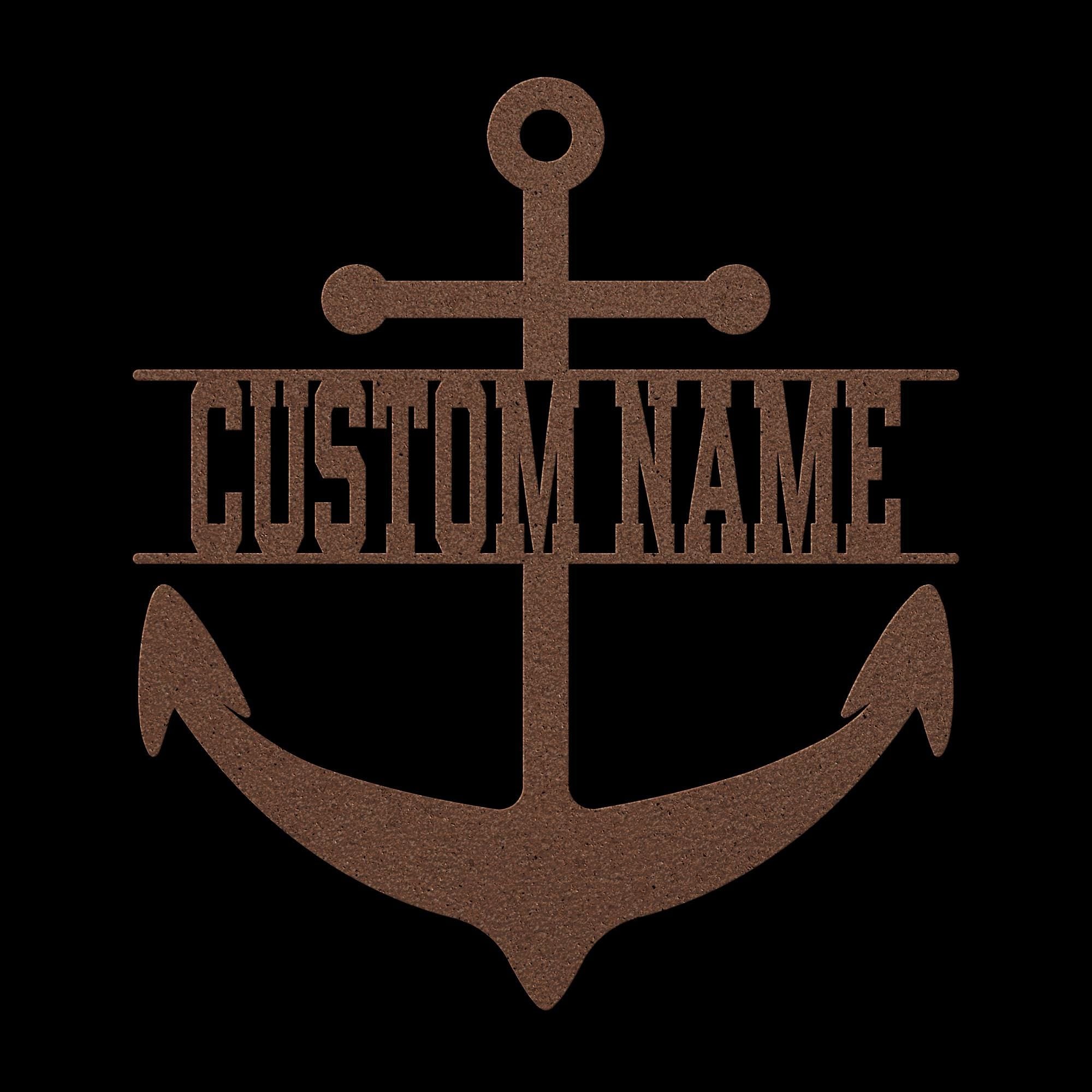 Custom Metal Anchor Sign, Coastal Outdoor Decor