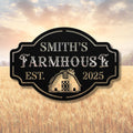 Personalized Farmhouse Sign – Custom Metal Sign with Family Barn Plaque & Established Date