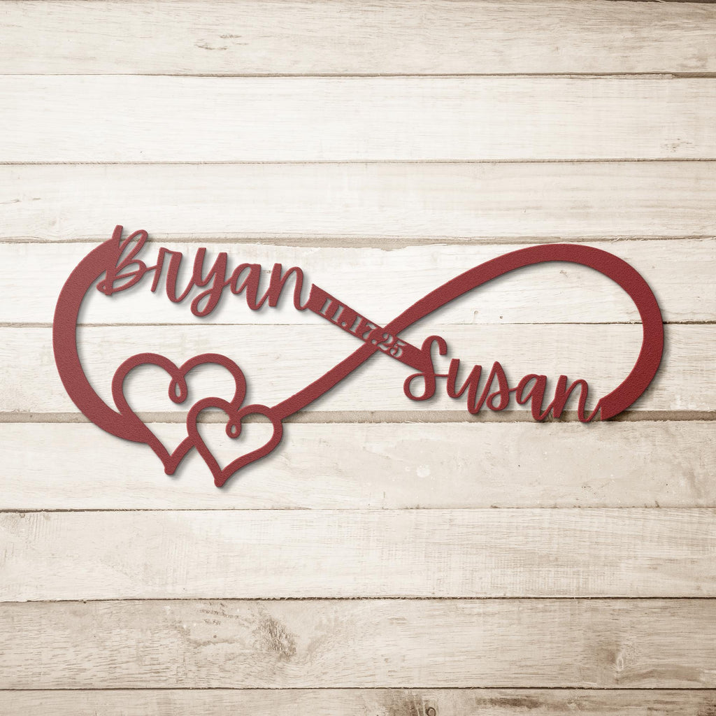 Personalized Infinity Sign - Custom Wedding Decor | Anniversary Gift Idea Metal Wall Art