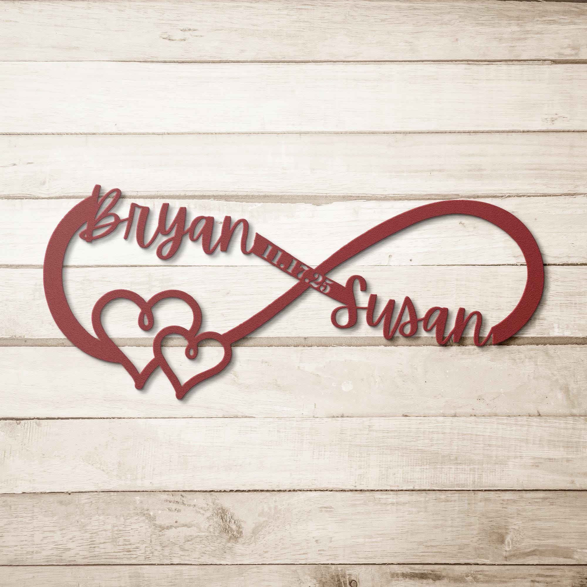 Personalized Infinity Sign - Custom Wedding Decor | Anniversary Gift Idea Metal Wall Art
