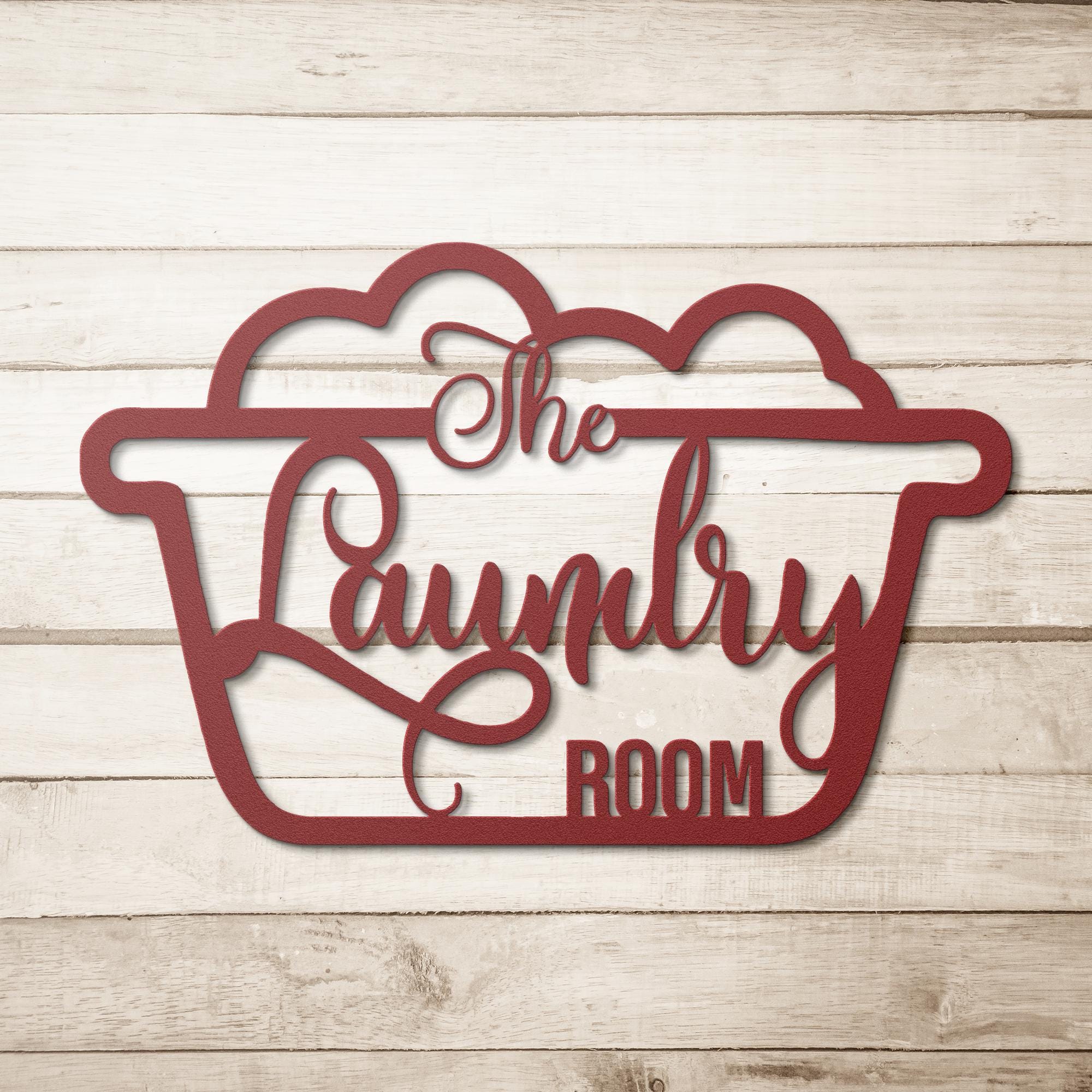 The Laundry Room Metal Sign | Farmhouse Utility Decor | Die Cut Metal Wash House Art | Housewarming Gift for New Home