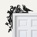 Bird Metal Door Corner Sign, Songbird Branch Decor, Nature Wall Art, Mother's Day Gift