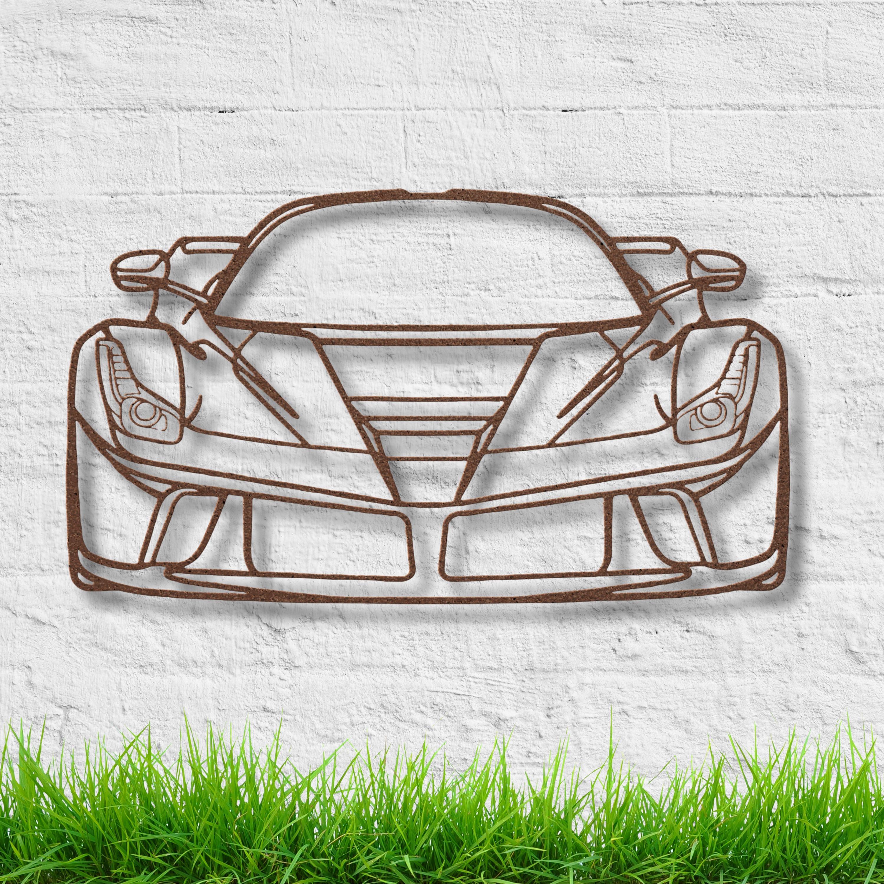 Minimalist Sports Car Art - Luxury Car Decor | Automotive Wall Art Metal Sign