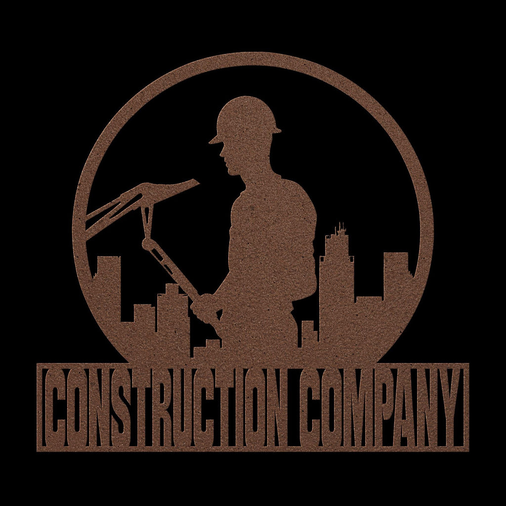 Custom Metal Construction Company Logo Sign: Business Decor