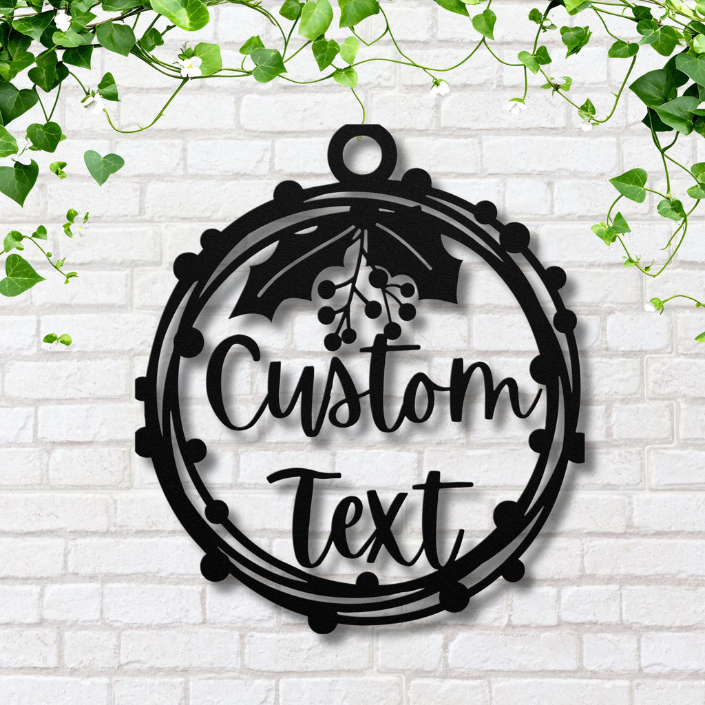 Custom Metal Sign - Personalized Wreath Art | Christmas Metal Decor | Family Holiday Gift