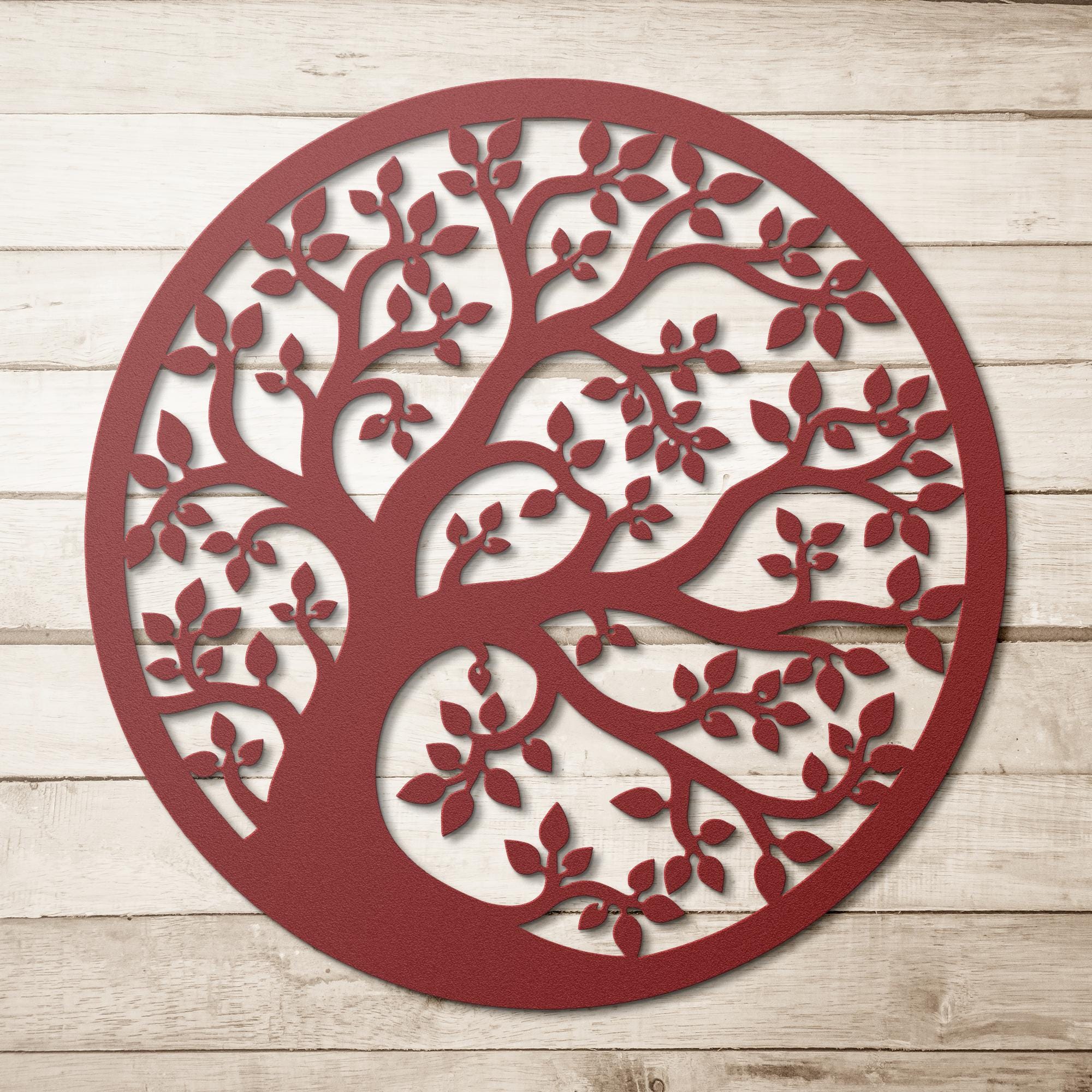 Tree of Life Metal Wall Art, Round Nature Sign, Family Roots, Home Decor
