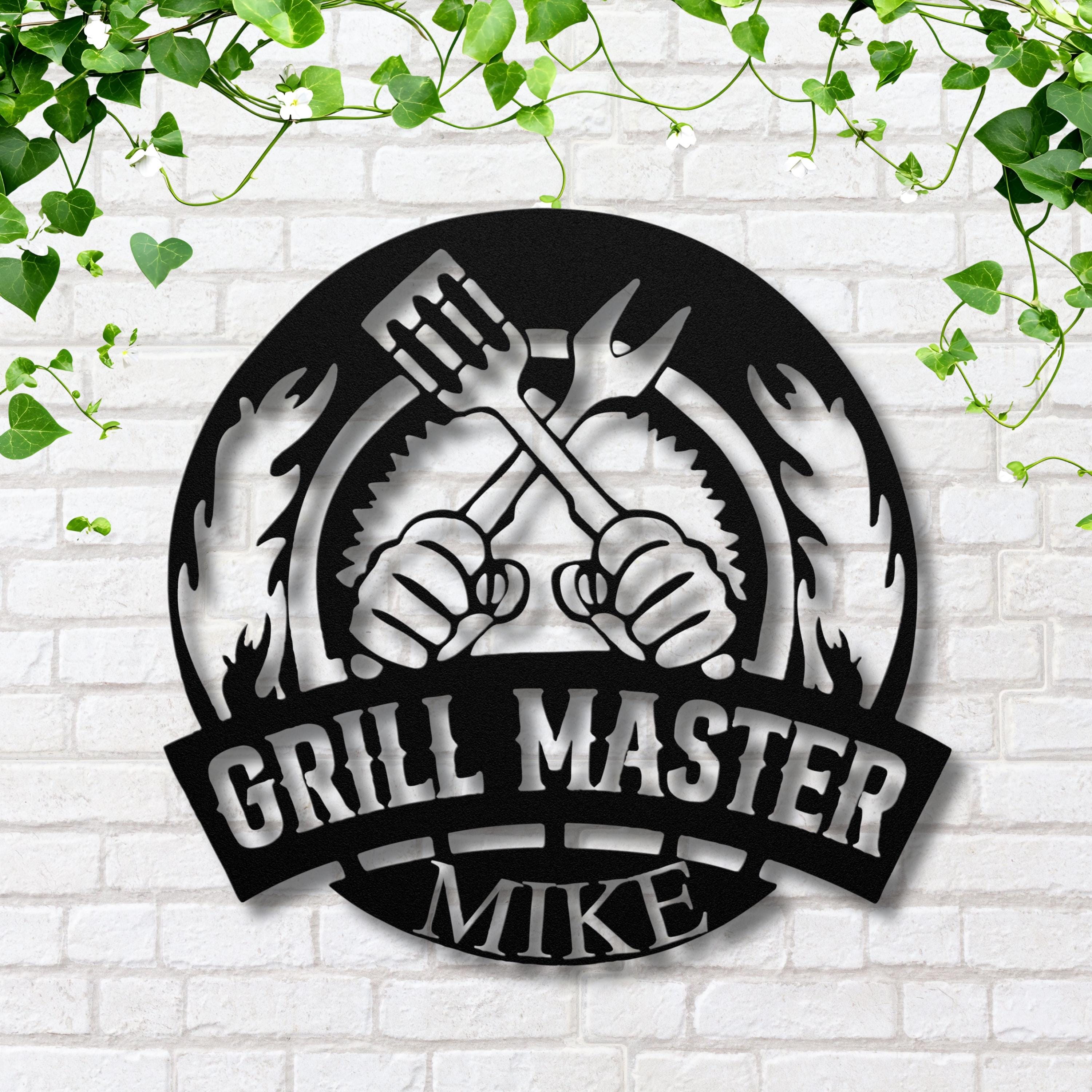 Personalized Grill Sign - Custom BBQ Pit Master Gift | Outdoor Kitchen Decor