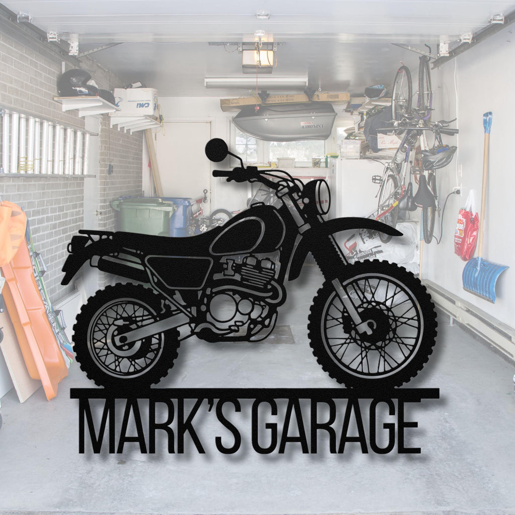 Personalized Dirt Bike Metal Sign, Custom Garage Decor